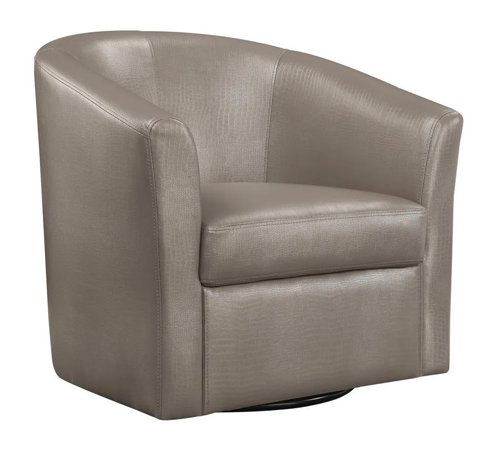 Turner Champagne Upholstery Sloped Arm Accent Swivel Chair - Image 2