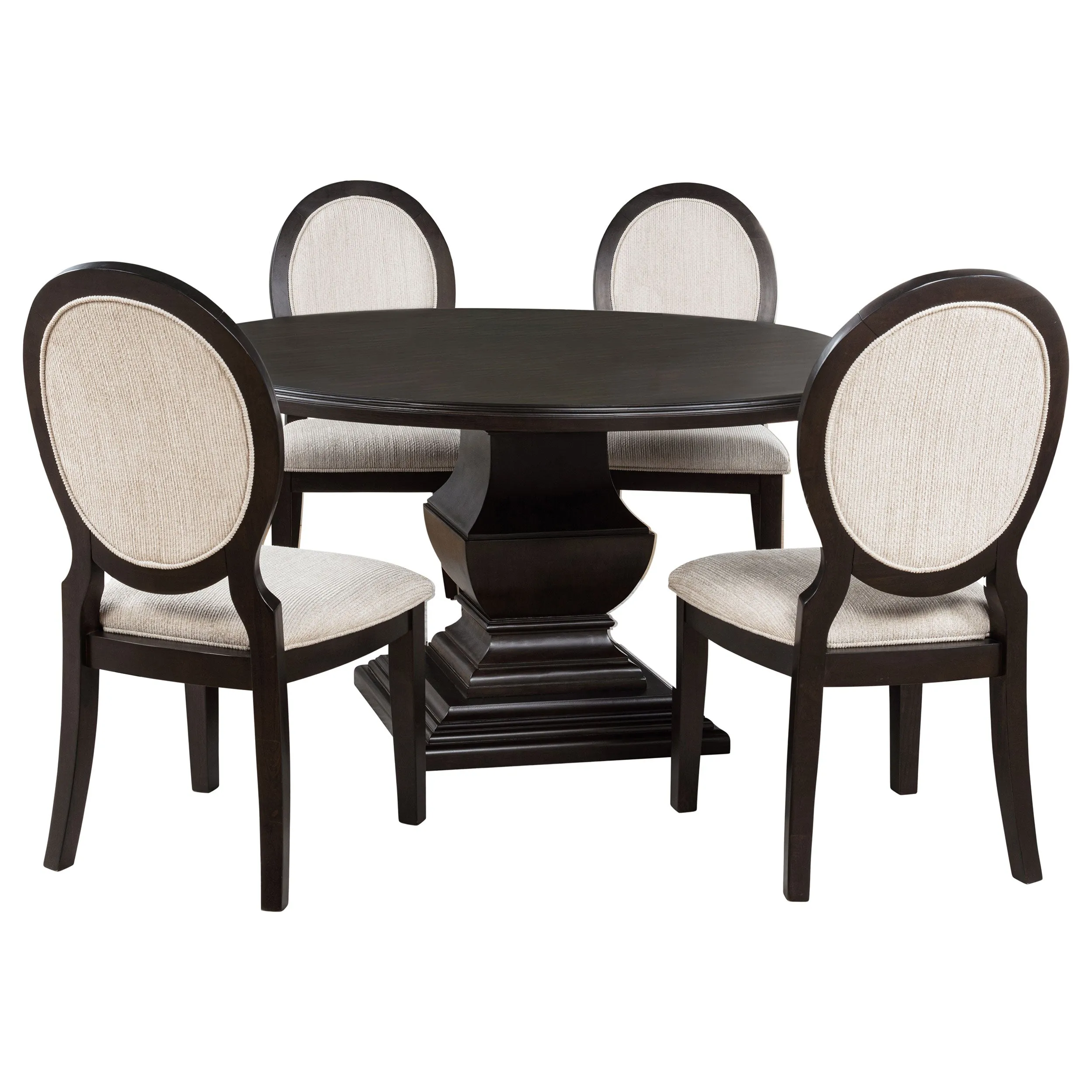 Twyla Dark Cocoa 5-piece Round Wood Dining Room Table Set - Image 2