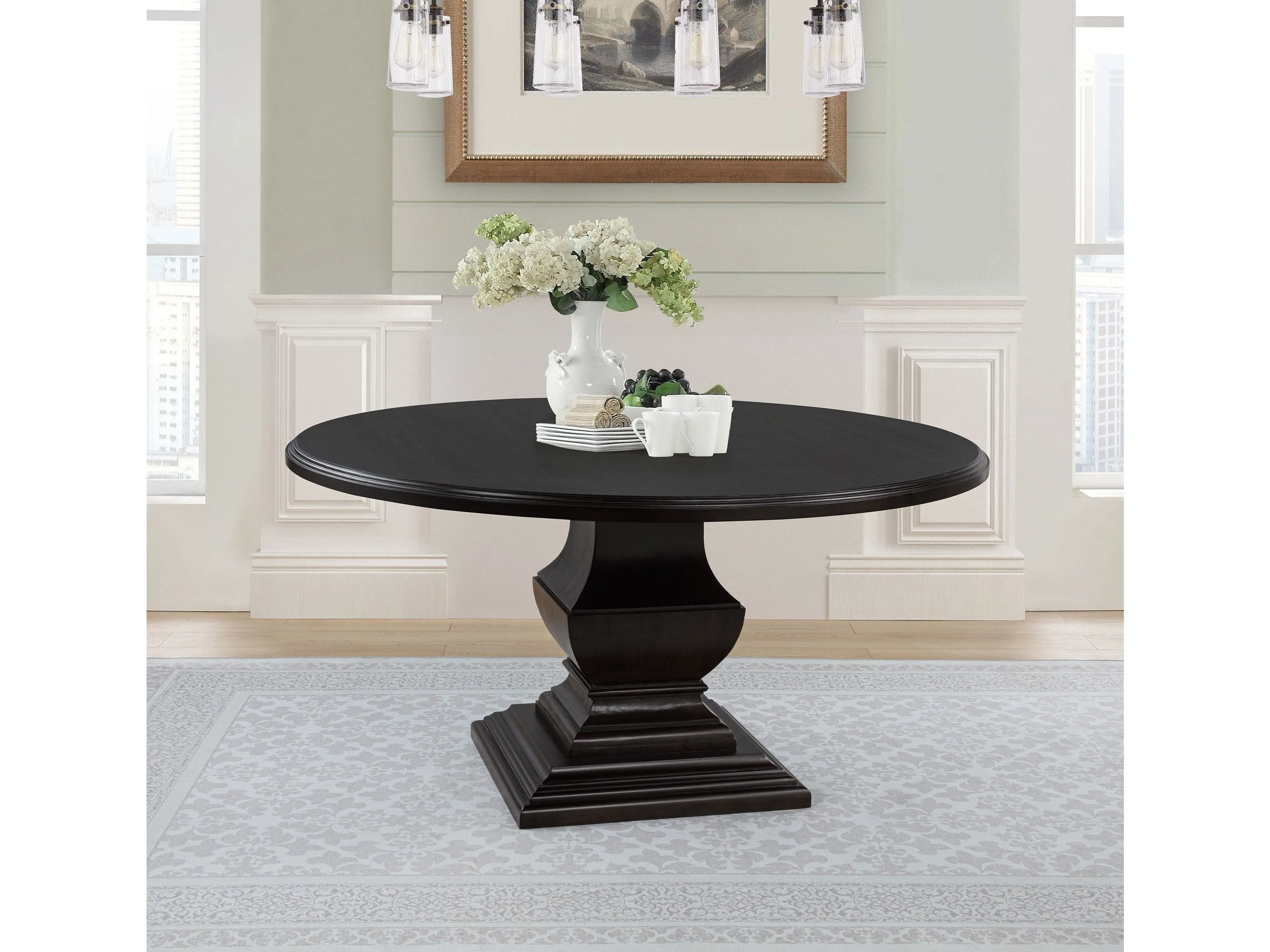 Twyla Dark Cocoa 60-inch Round Wood Dining Room Table