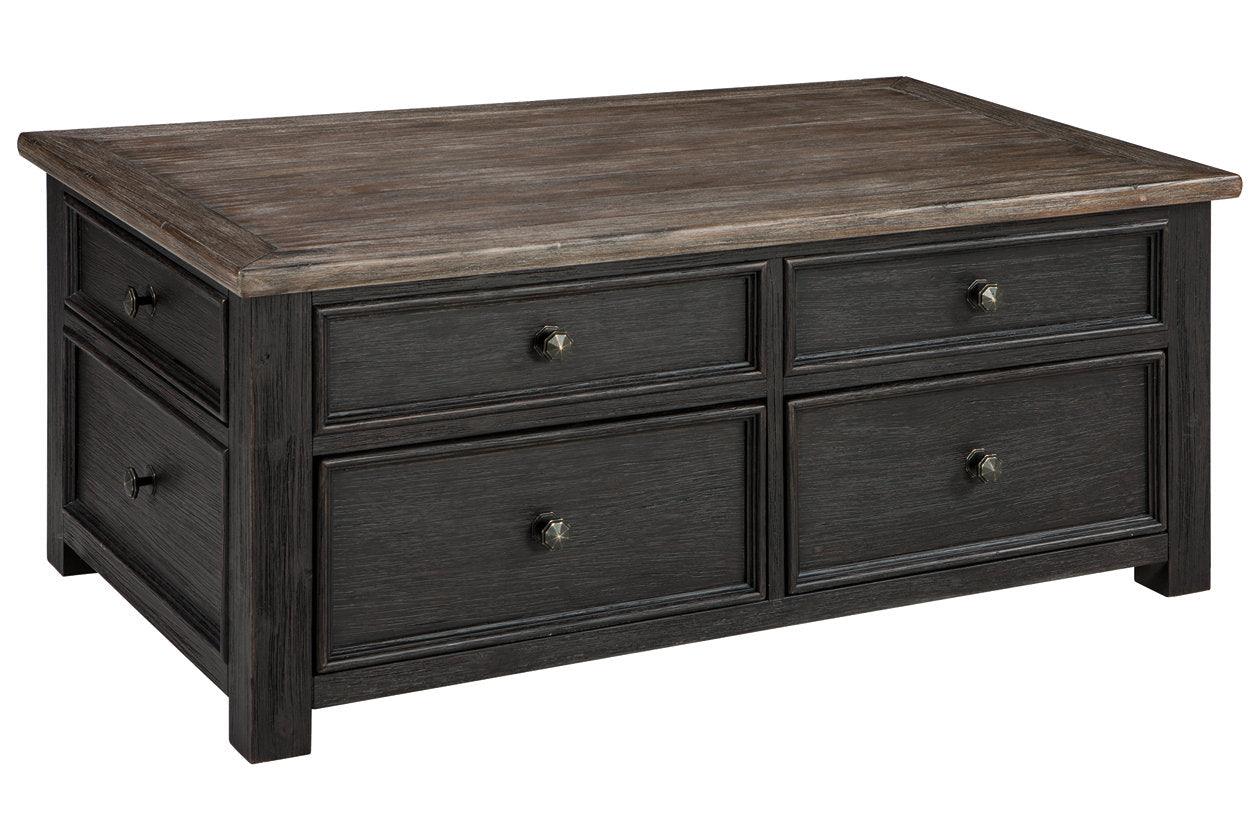 Tyler Creek Grayish Brown/Black Coffee Table and 2 End Tables - Image 3