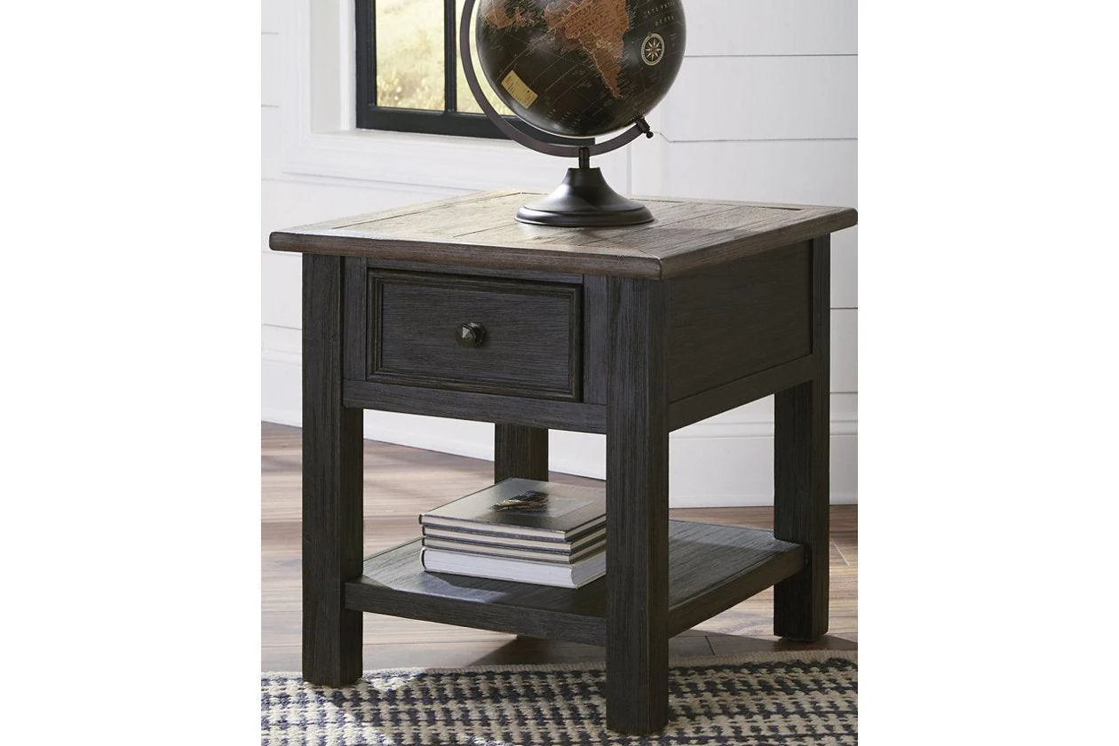 Tyler Creek Grayish Brown/Black Coffee Table and 2 End Tables - Image 5