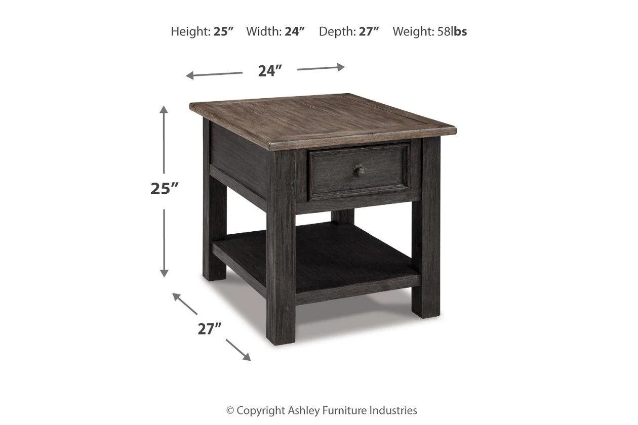 Tyler Creek Grayish Brown/Black Coffee Table and 2 End Tables - Image 7