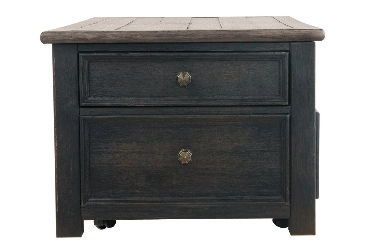 Tyler Creek Grayish Brown/Black Coffee Table with Lift Top - Image 7