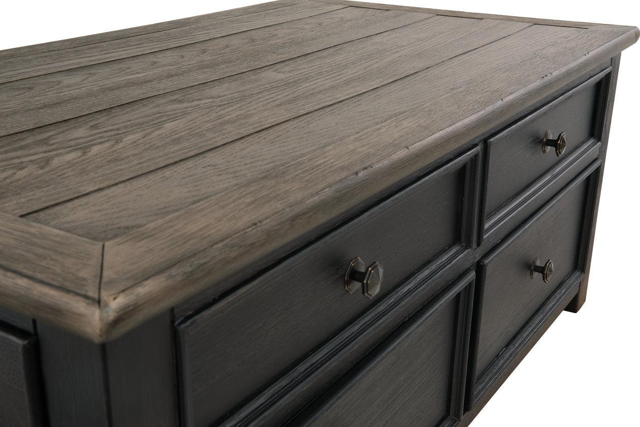 Tyler Creek Grayish Brown/Black Coffee Table with Lift Top - Image 9