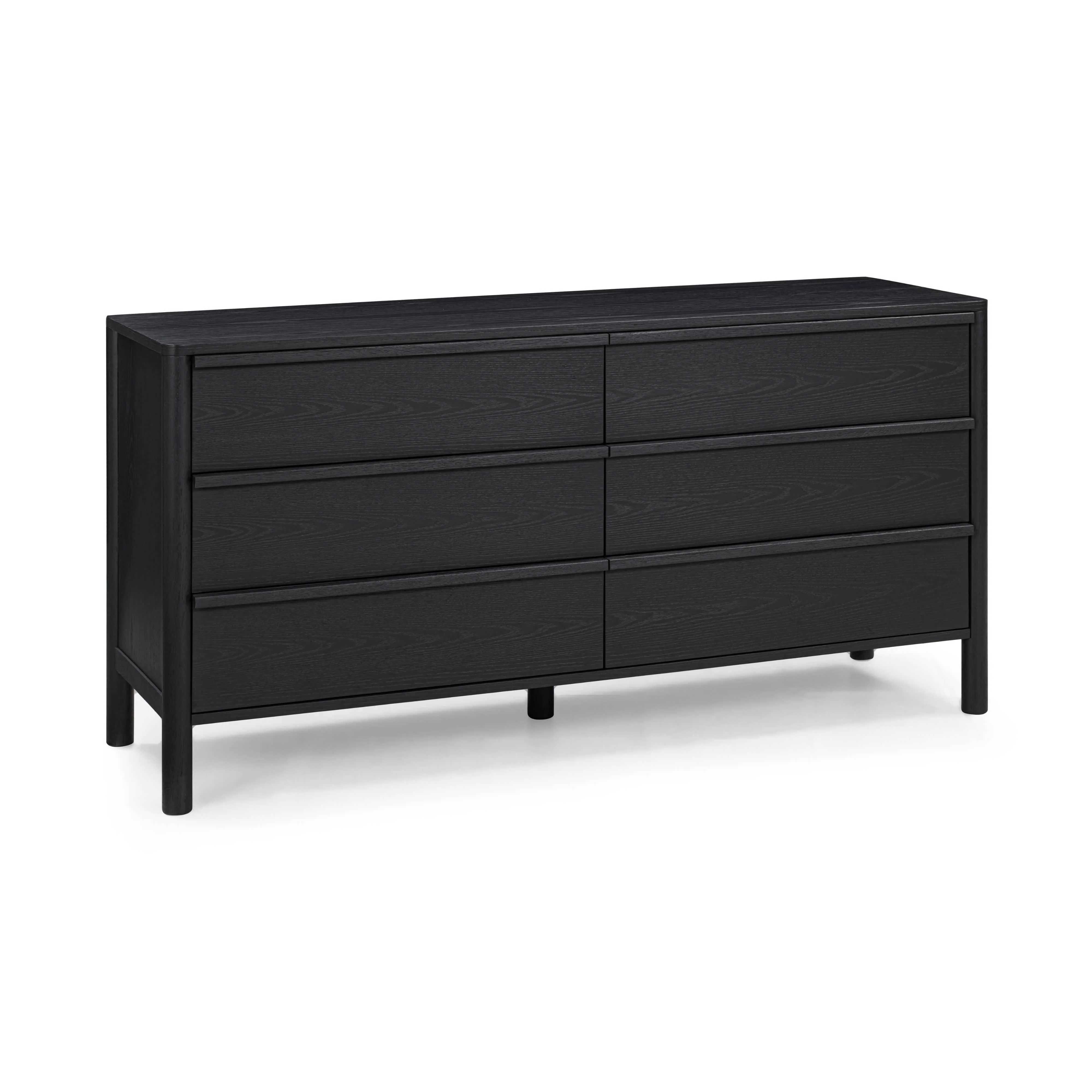 Tyra 62" Black Ash 6-Drawer Dresser - Image 2