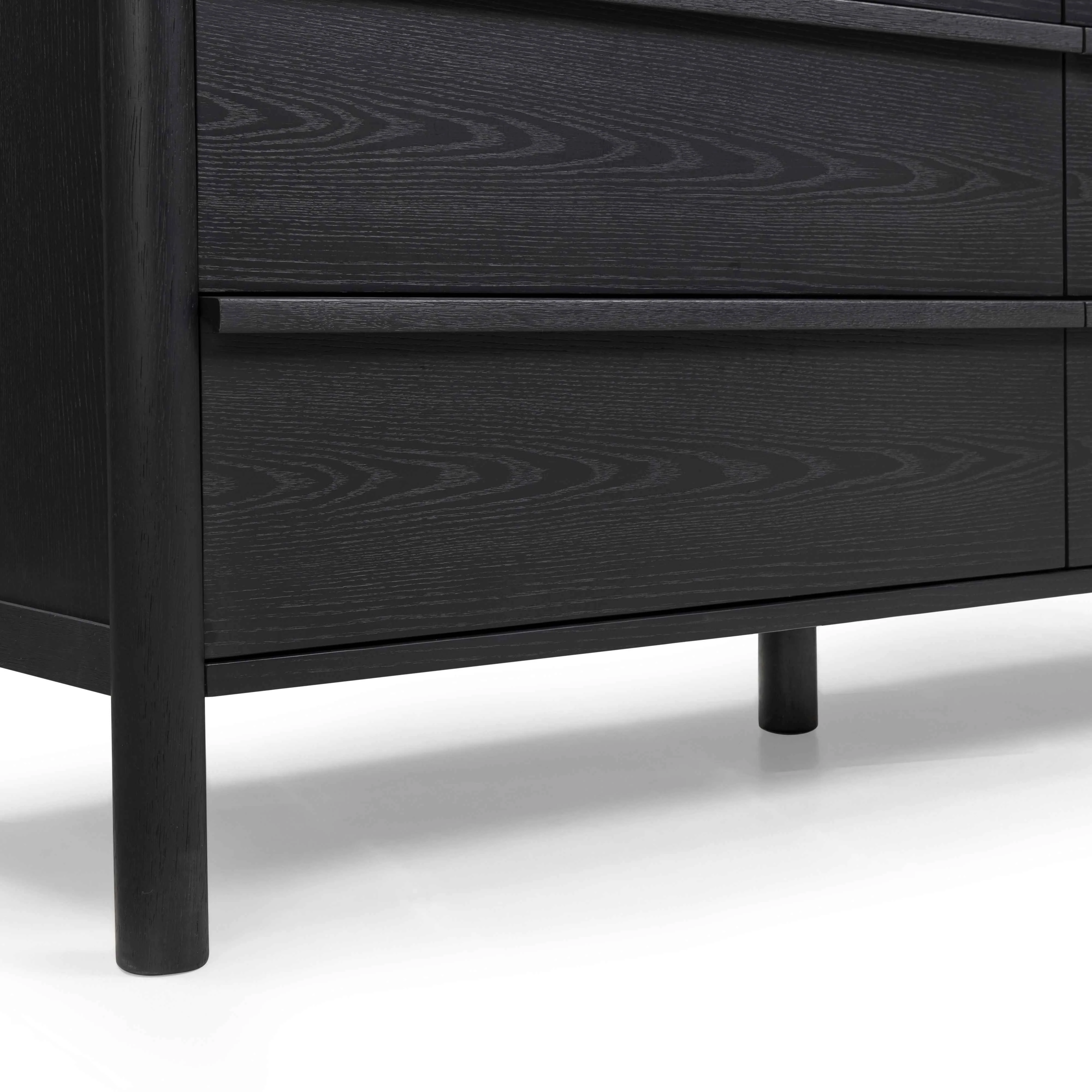 Tyra 62" Black Ash 6-Drawer Dresser - Image 4