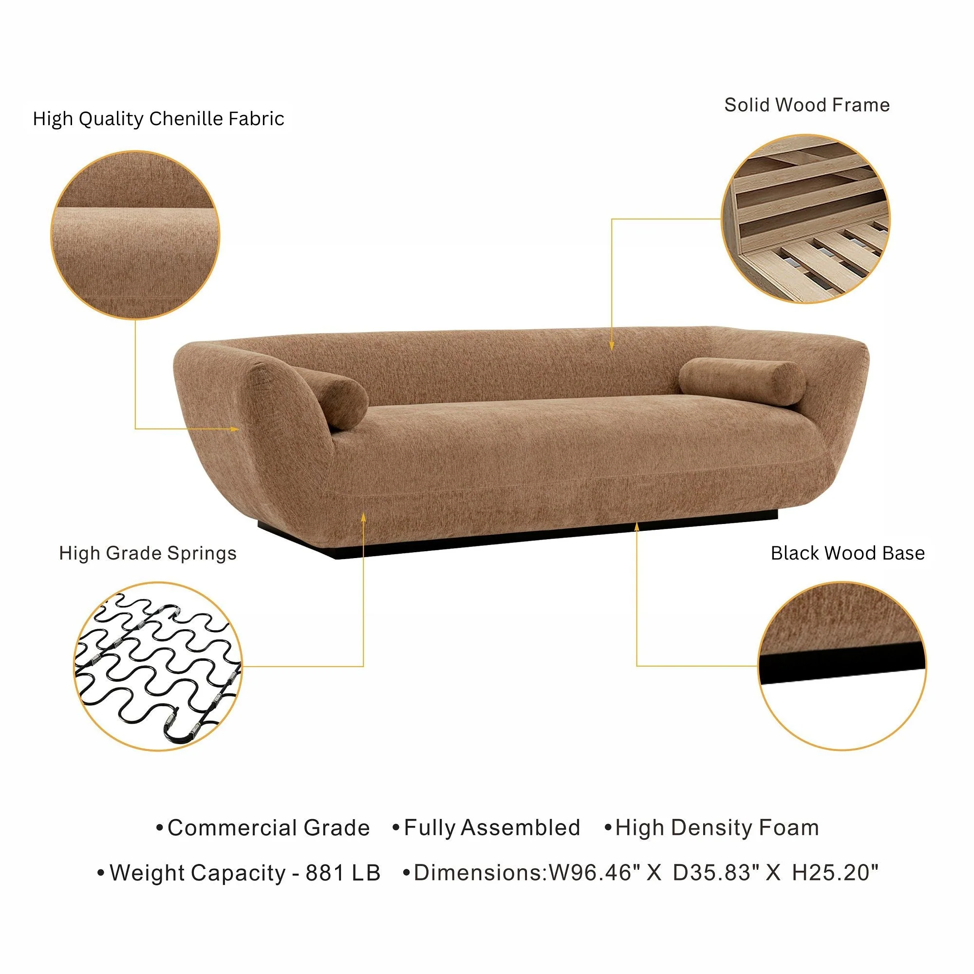 Ulka Sofa in Light Brown - Image 4
