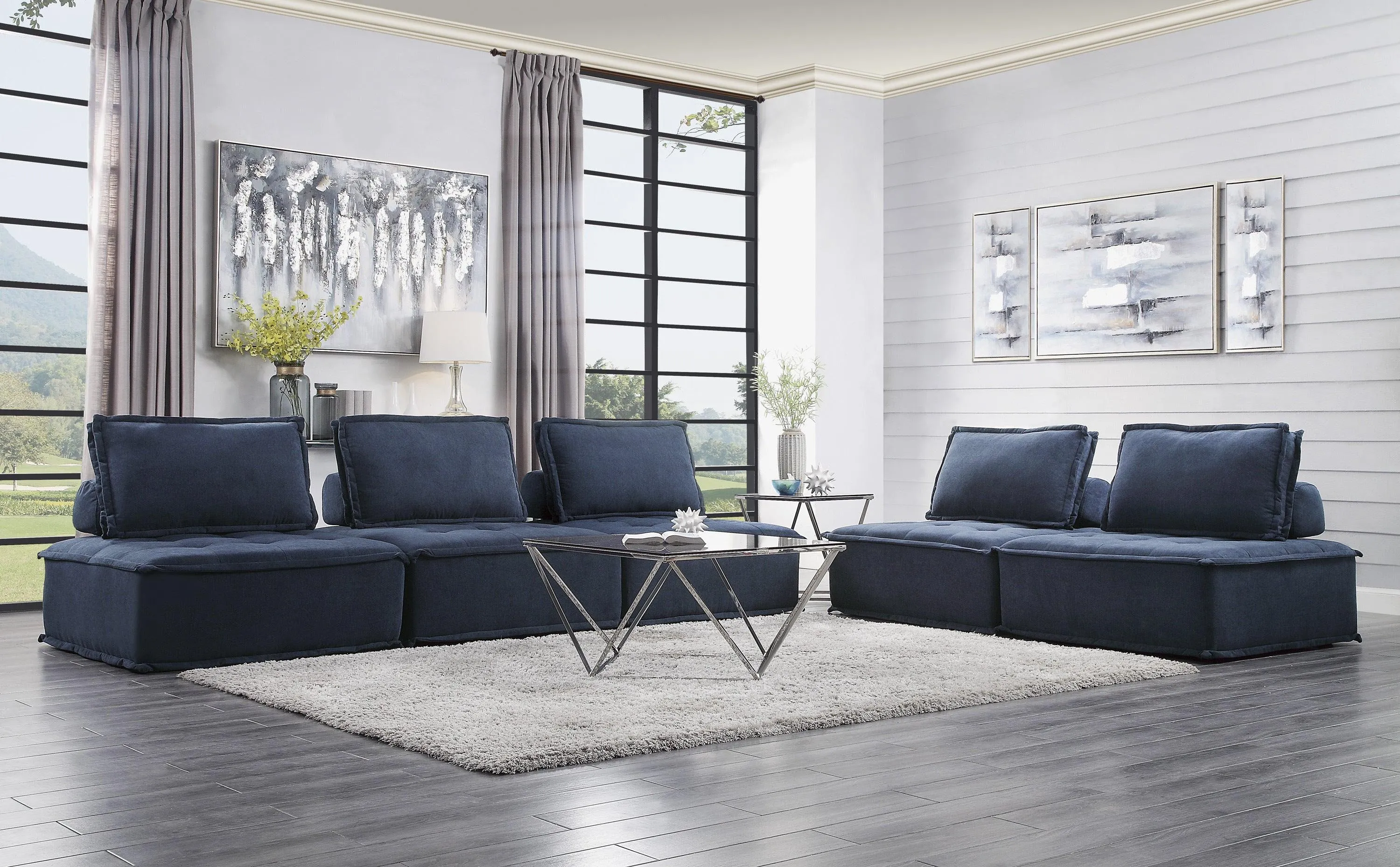 Ulrich Blue Modular Sofa - Image 2