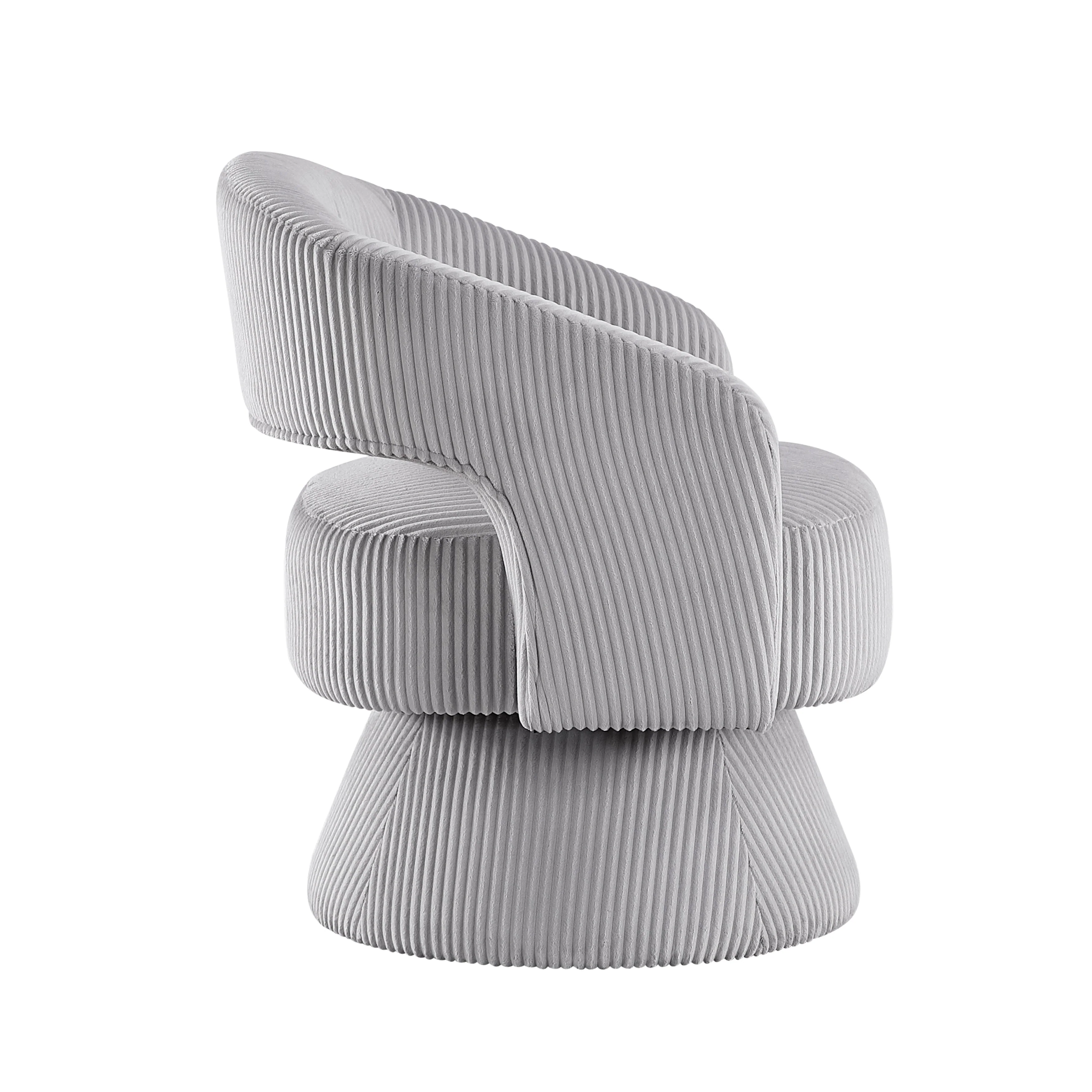 Upton Gray Swivel Accent Chair - Image 3