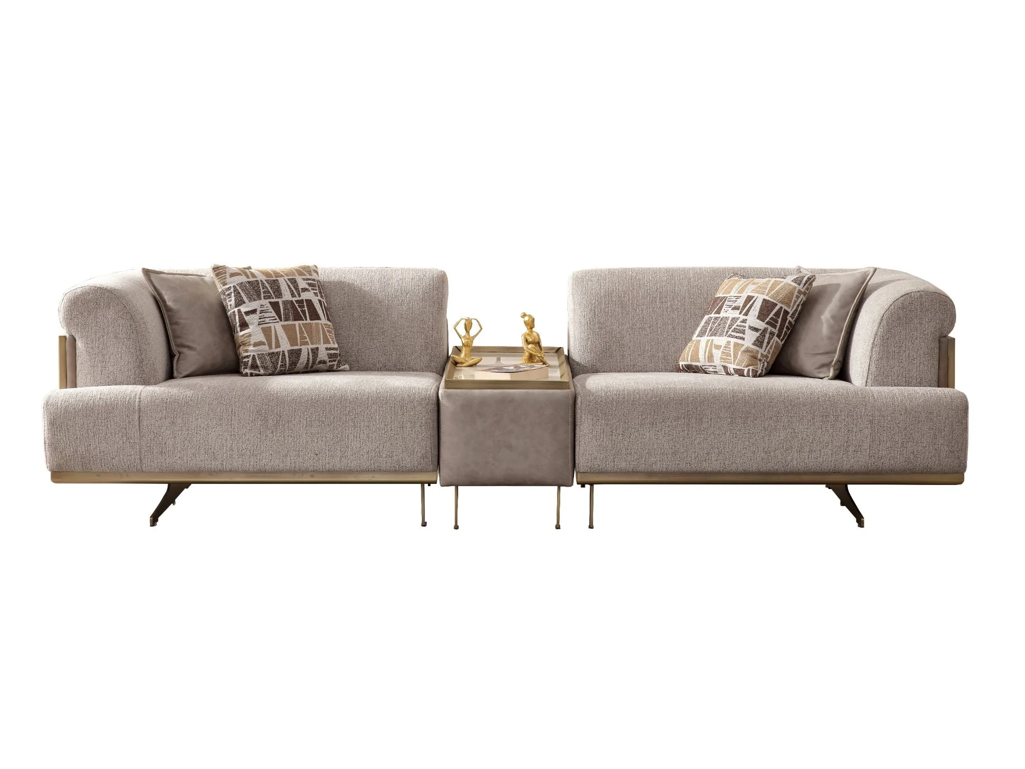 Urla 4-pieces (Sofa & Module Sofa & 2 Chair) Livingroom Set Cream - Image 17