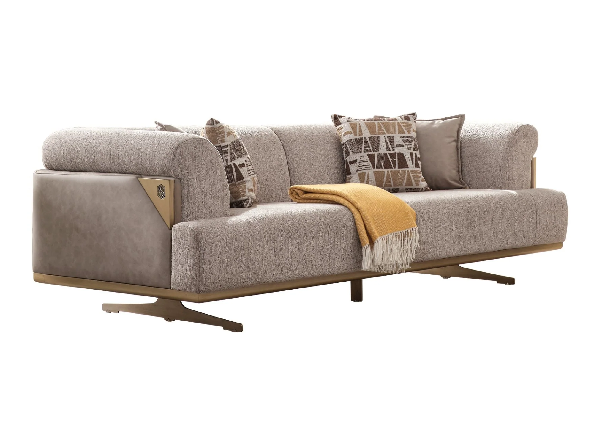 Urla 4-pieces (Sofa & Module Sofa & 2 Chair) Livingroom Set Cream - Image 18