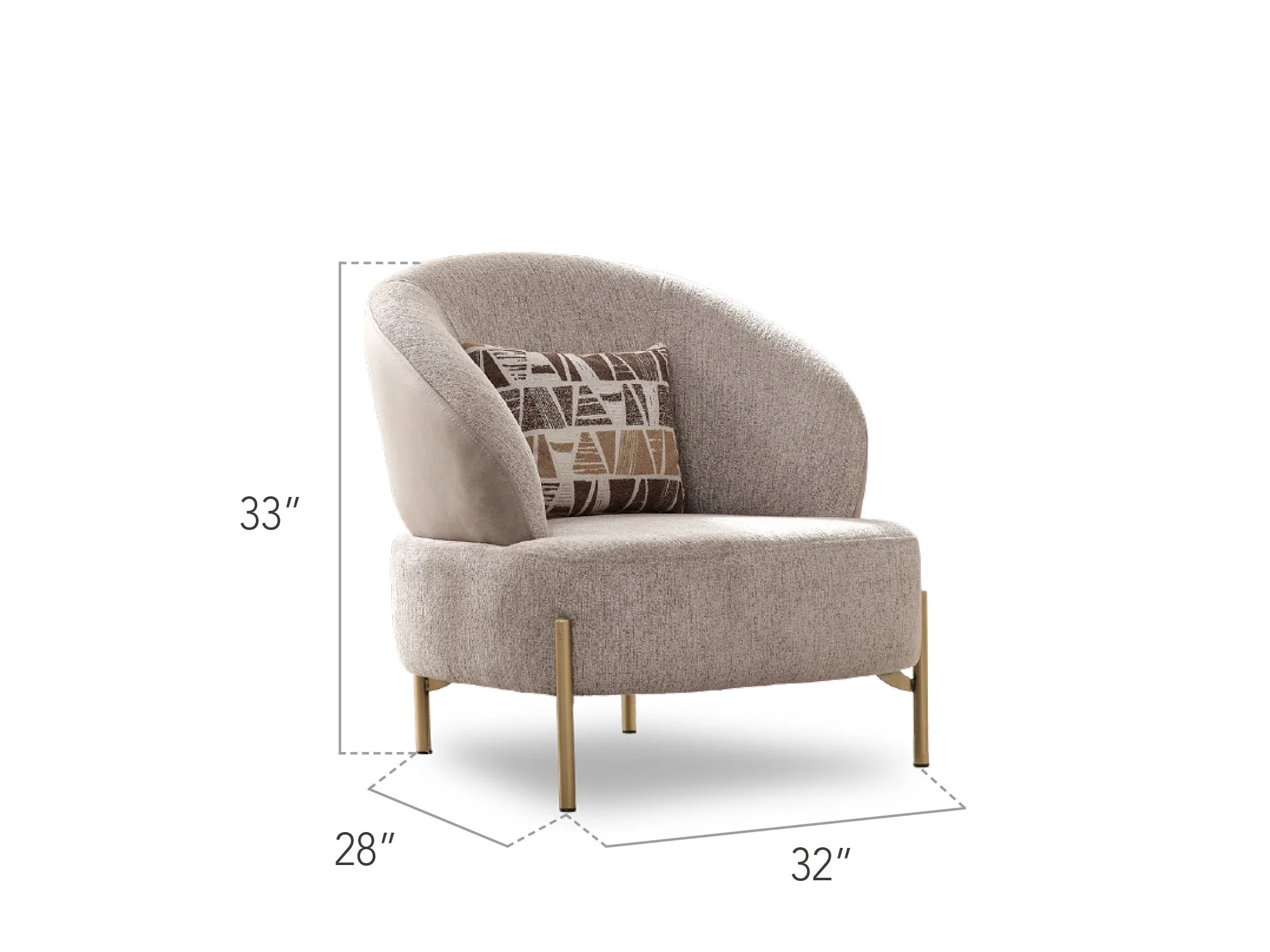 Urla 4-pieces (Sofa & Module Sofa & 2 Chair) Livingroom Set Cream - Image 22