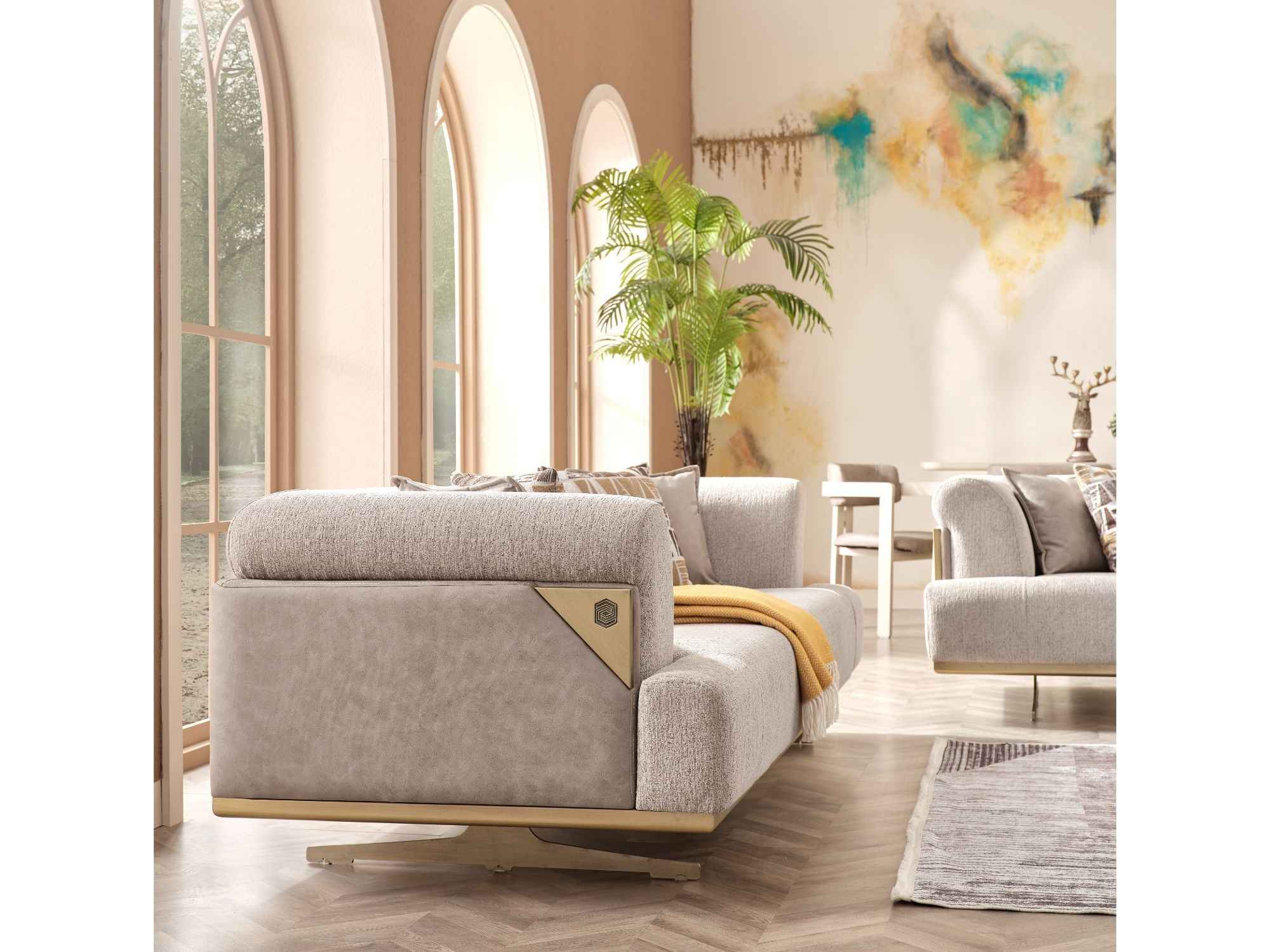 Urla Cream Stationary Sofa - Image 3
