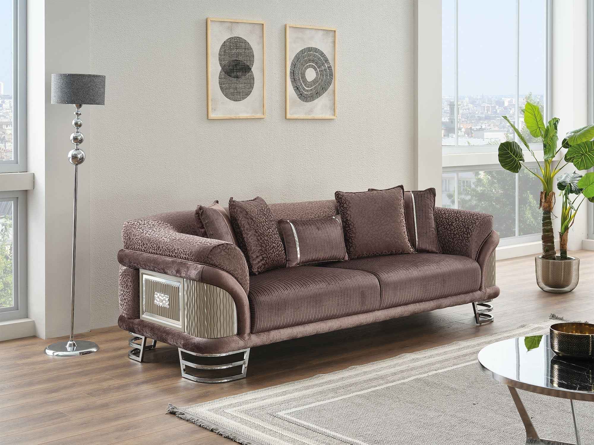 Urla Dark Grey Stationary Sofa - Image 3