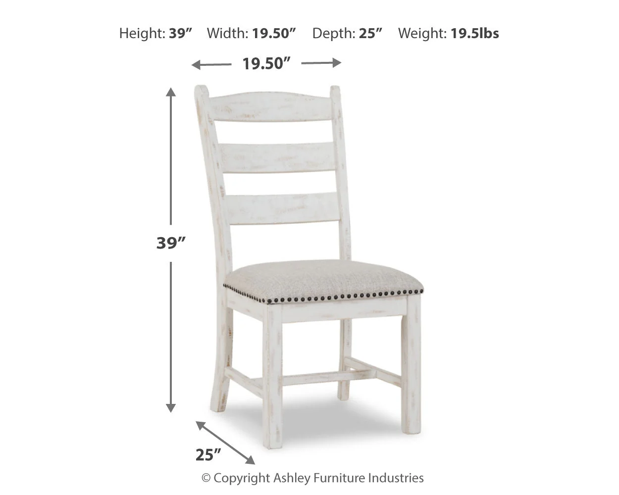 Valebeck Beige & White Dining Chair, Set of 2 - Image 10