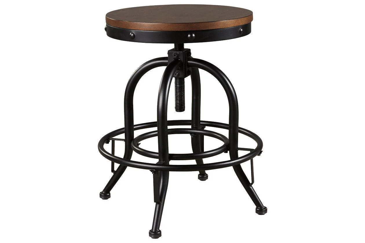 Valebeck Brown/Black Counter Height Barstool, Set of 2 - Image 2