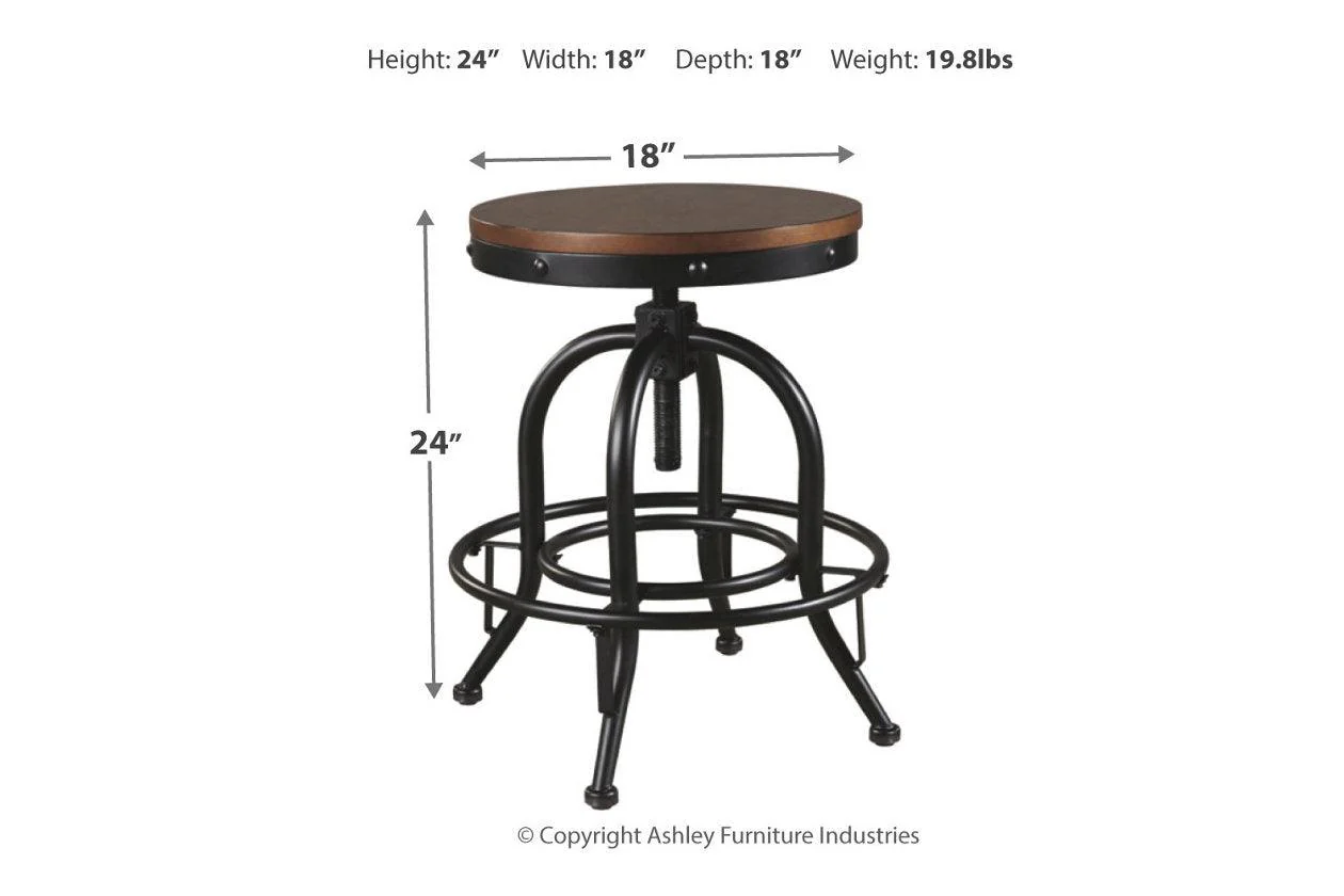 Valebeck Brown/Black Counter Height Barstool, Set of 2 - Image 3