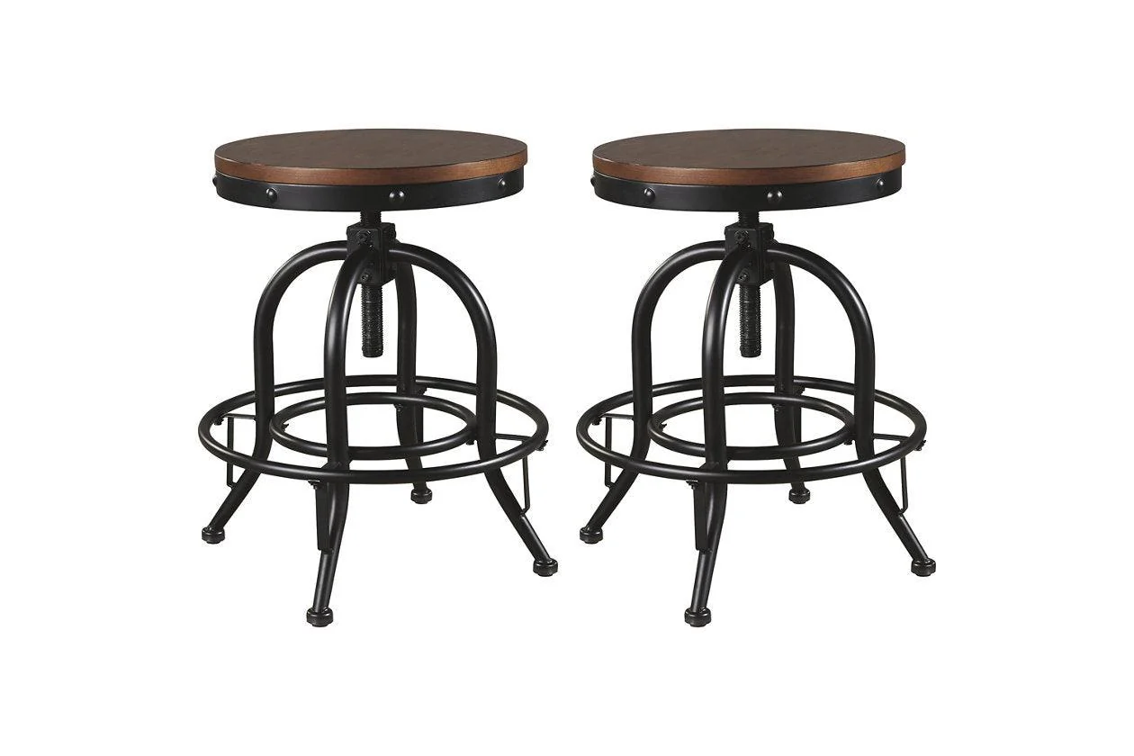 Valebeck Brown/Black Counter Height Barstool, Set of 2 - Image 5