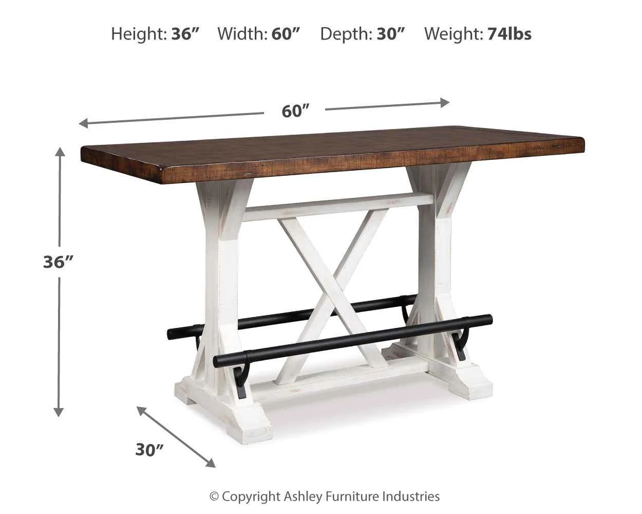 Valebeck White & Brown Counter Height Set - Image 3