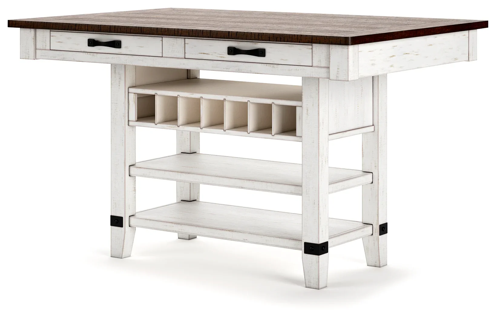 Valebeck White/Brown Counter Height Dining Table and 6 Chairs - Image 3