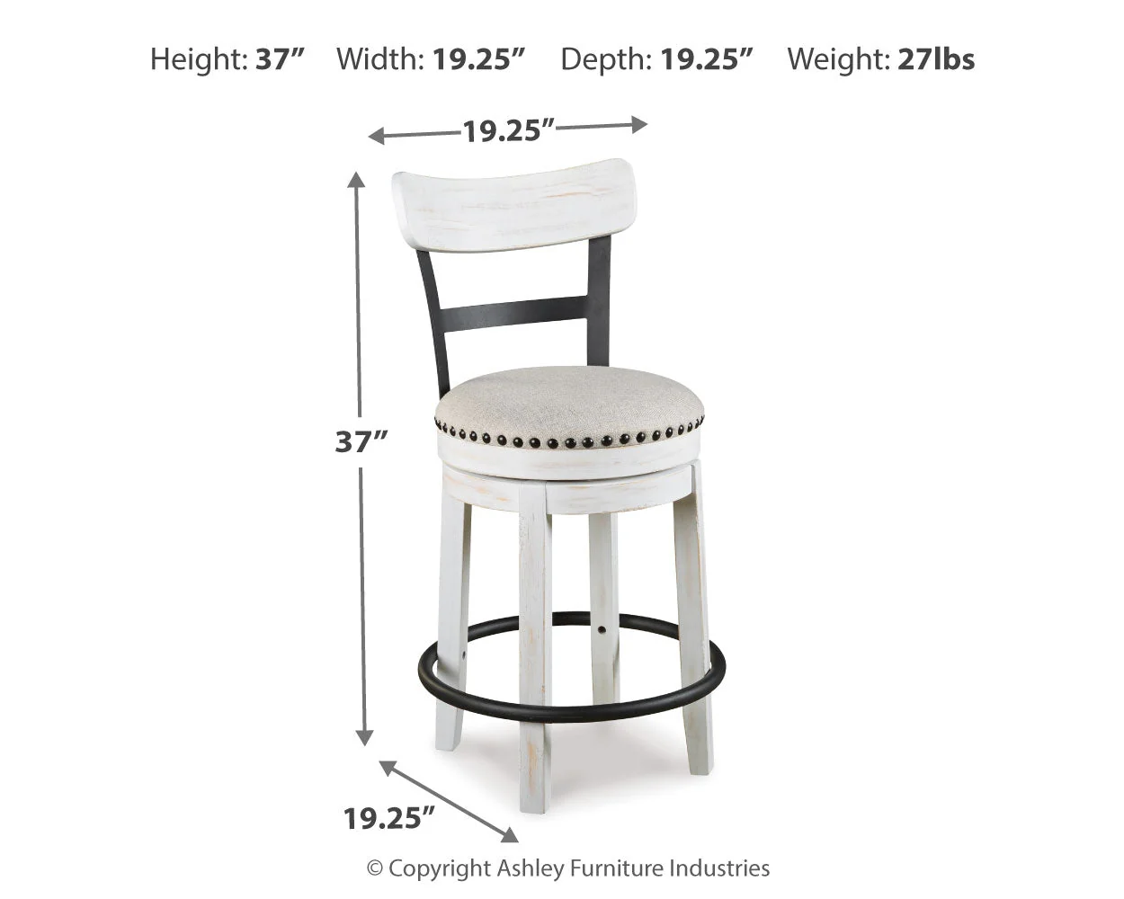 Valebeck White & Brown Counter Height Set - Image 9