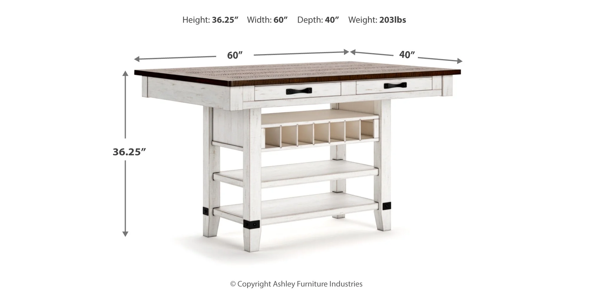 Valebeck White & Brown Counter Height Set - Image 12