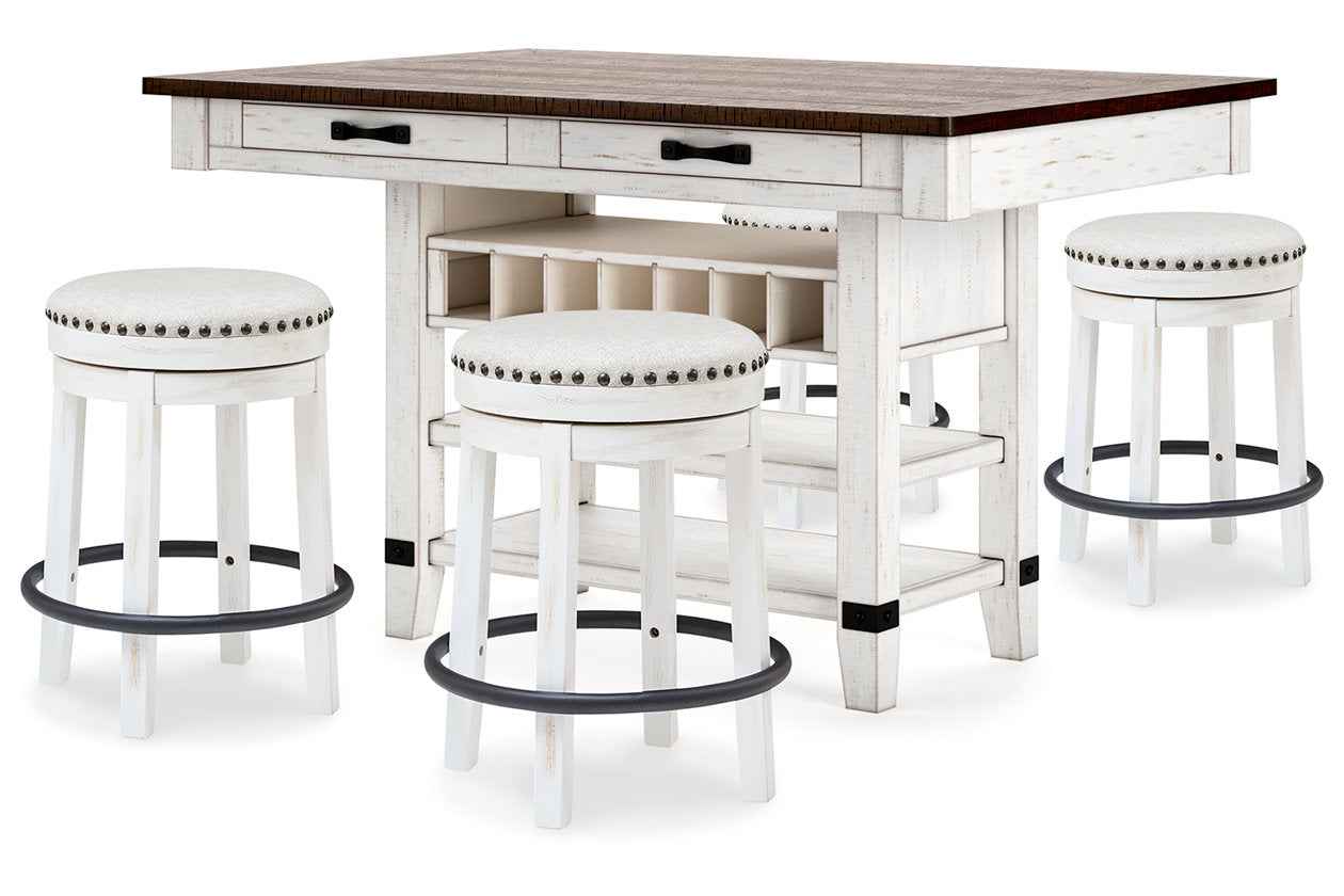 Valebeck White & Brown Counter Height Set - Image 2
