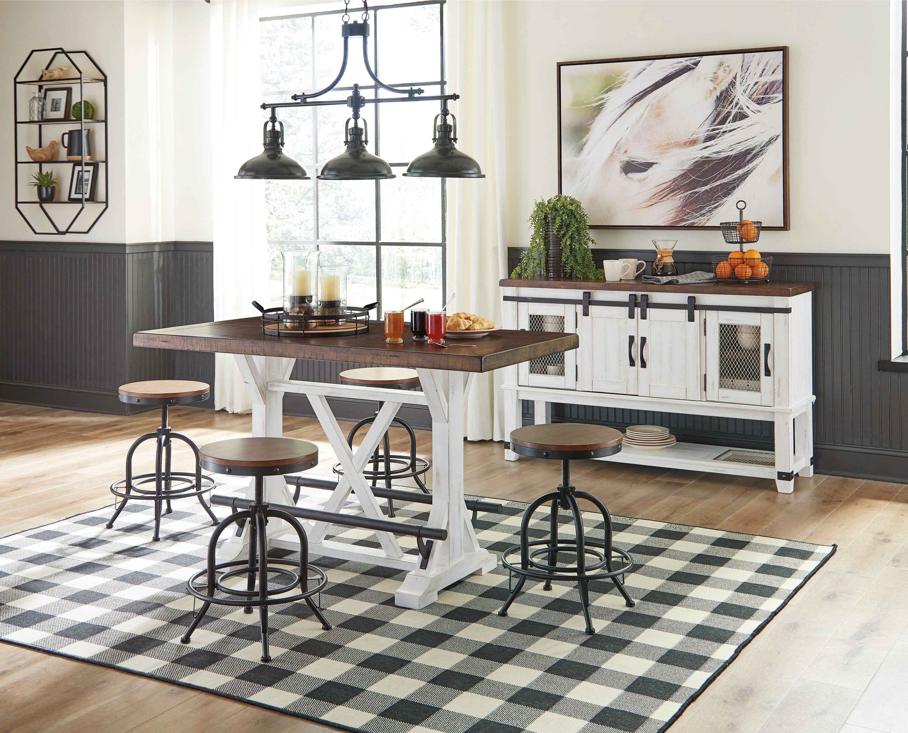 Valebeck White & Brown Counter Height Set - Image 4