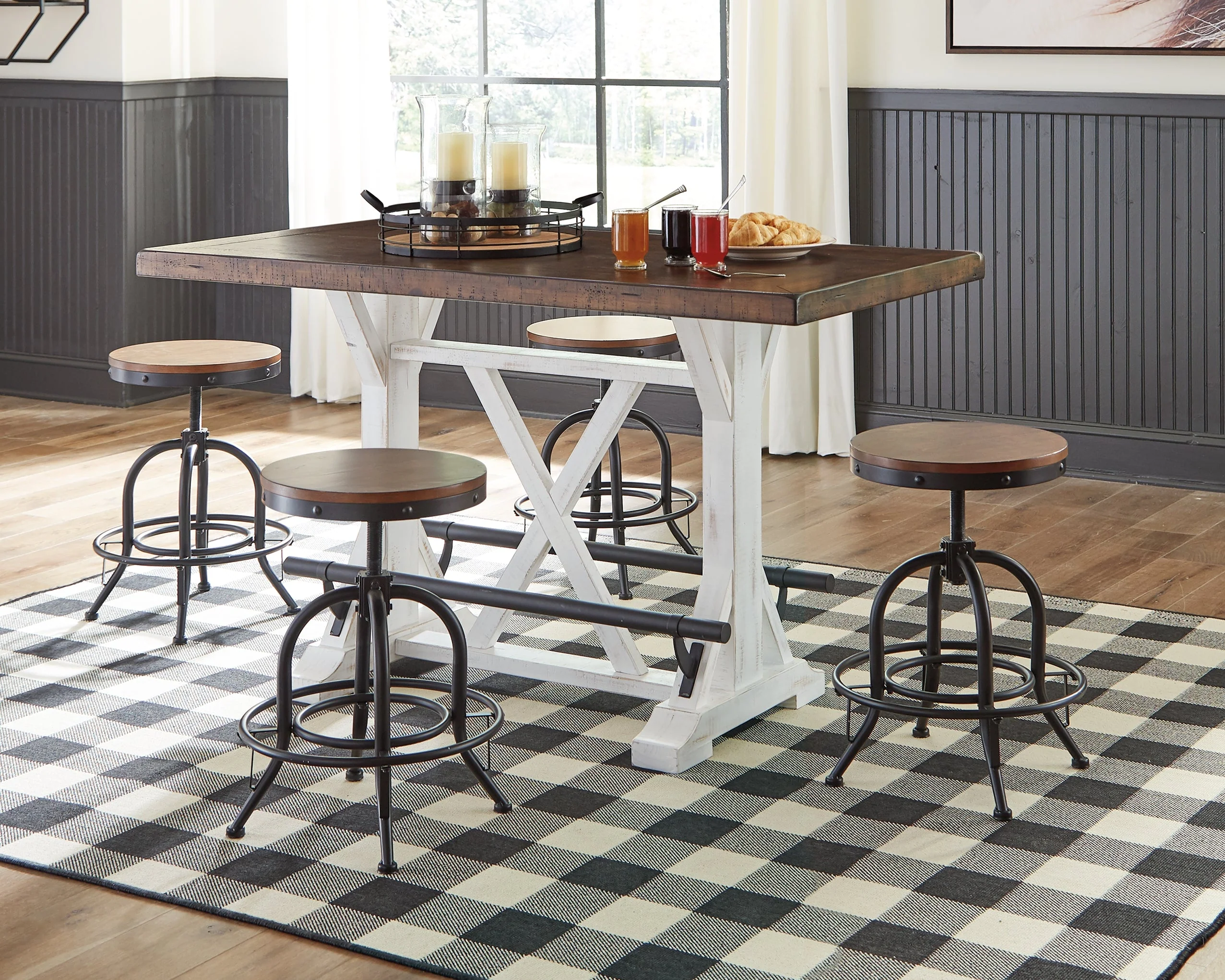 Valebeck White & Brown Counter Height Set - Image 5