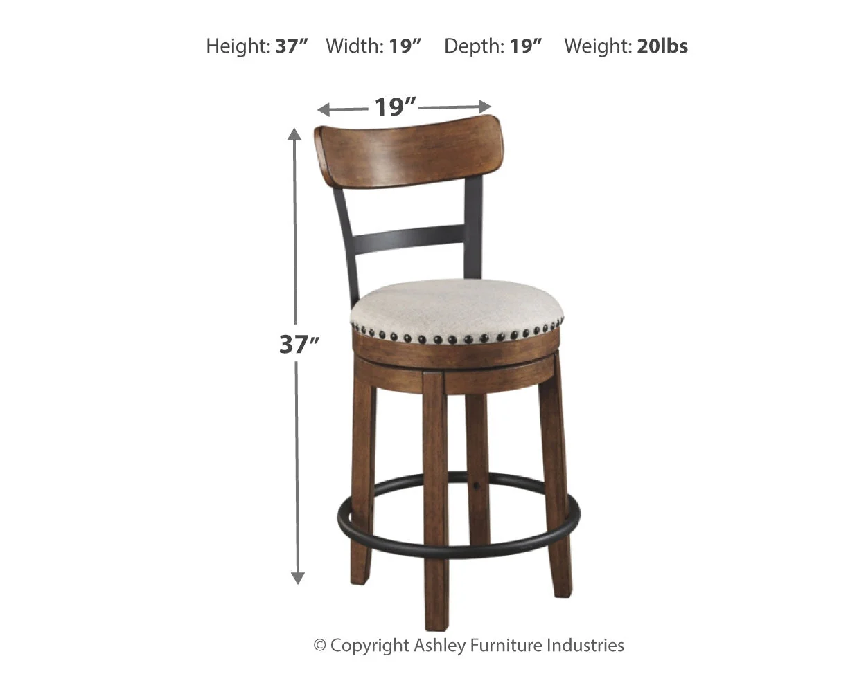 Valebeck White & Brown Counter Height Set - Image 8