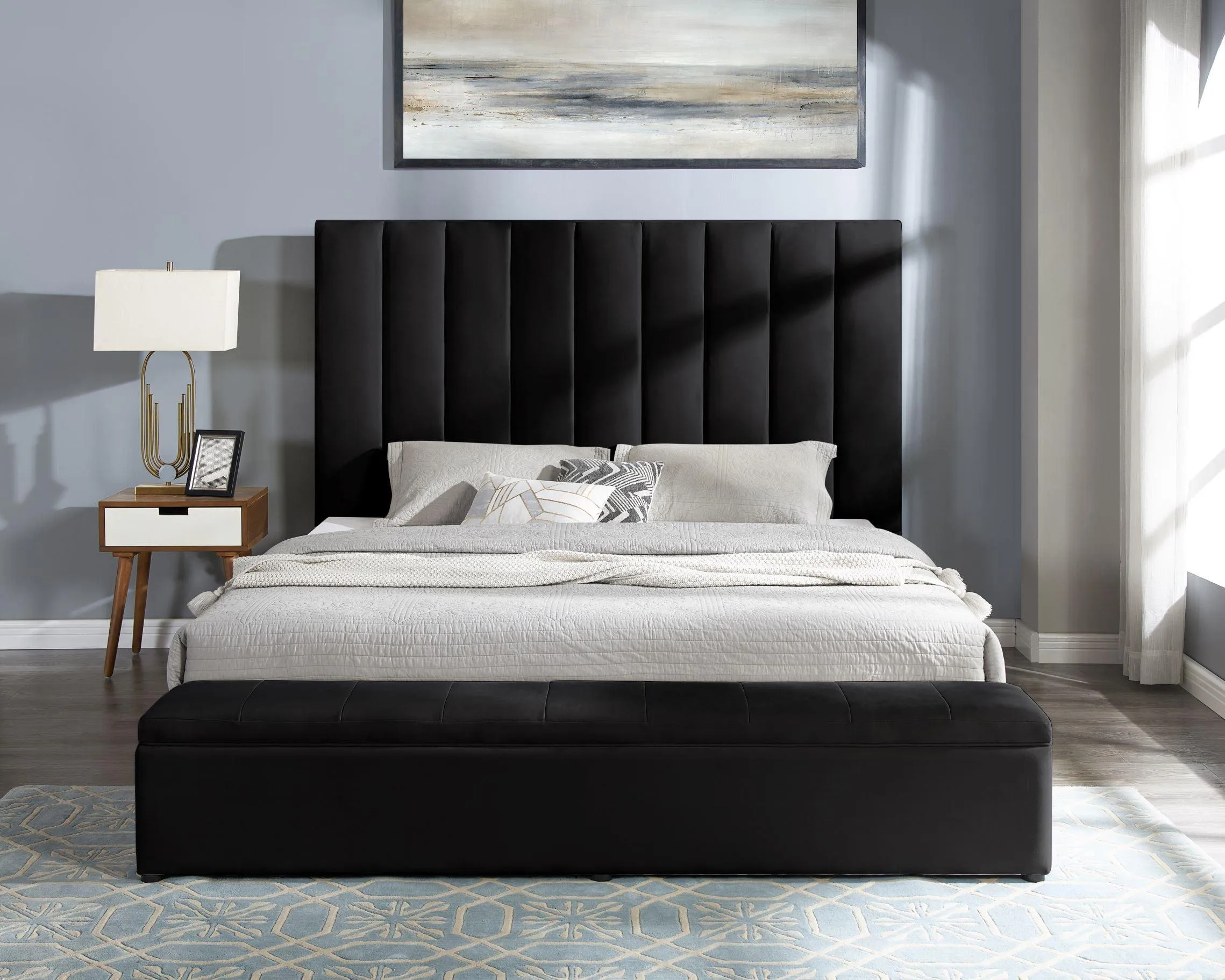 Valencia Black Queen Platform Bed - Image 3