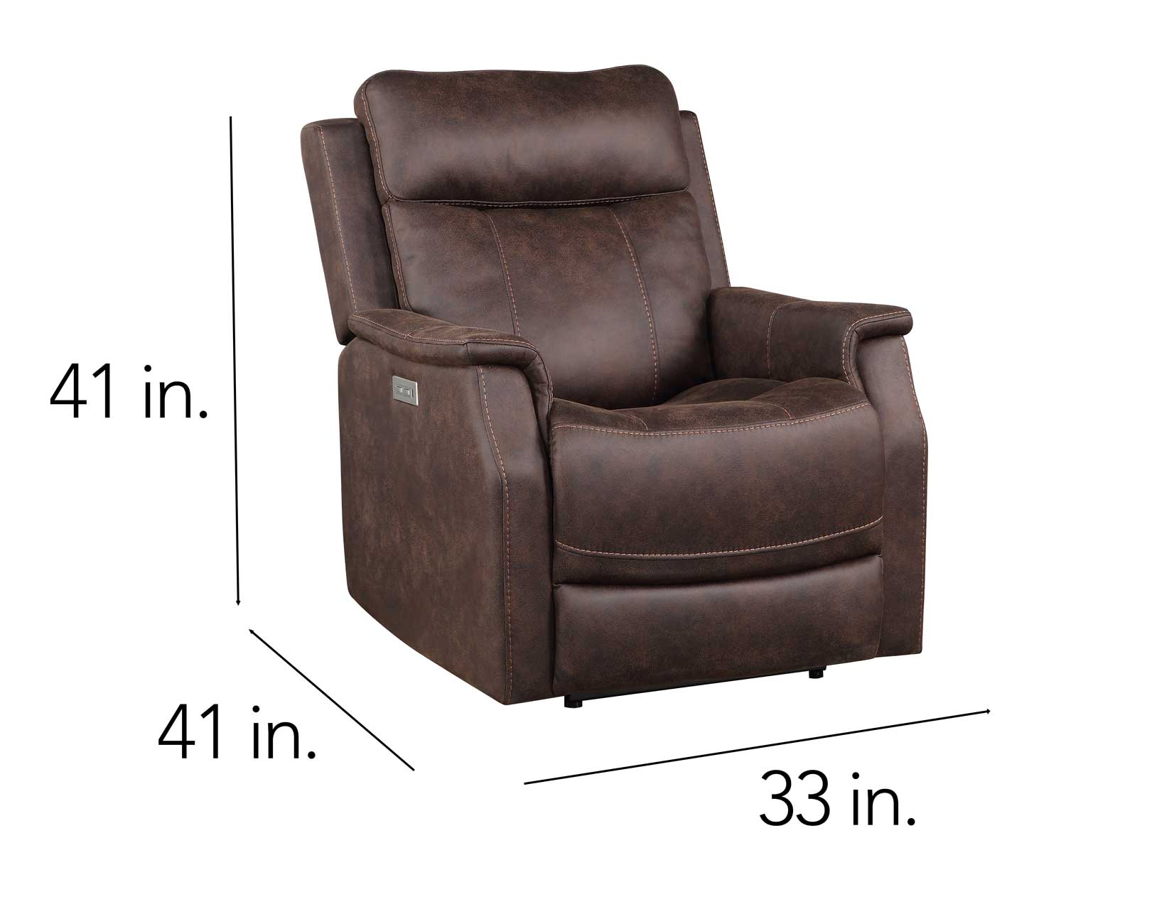 Valencia Walnut Dual-Power Leatherette Recliner - Image 11