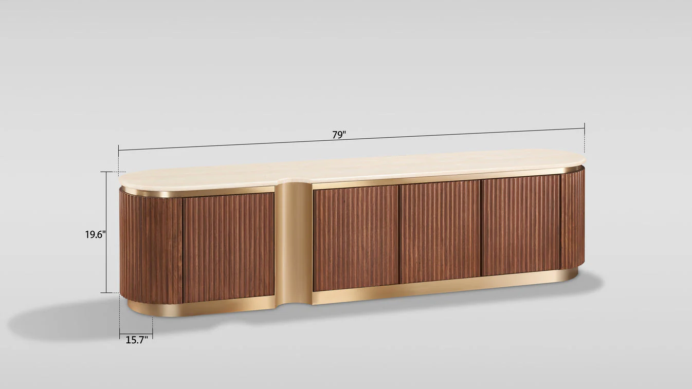 Valente Walnut TV Console - Image 5