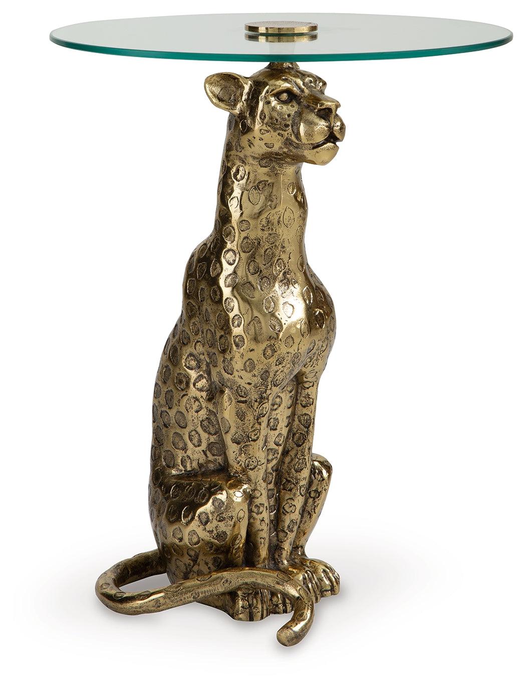 Vallain Antique Gold Finish Accent Table - Image 3