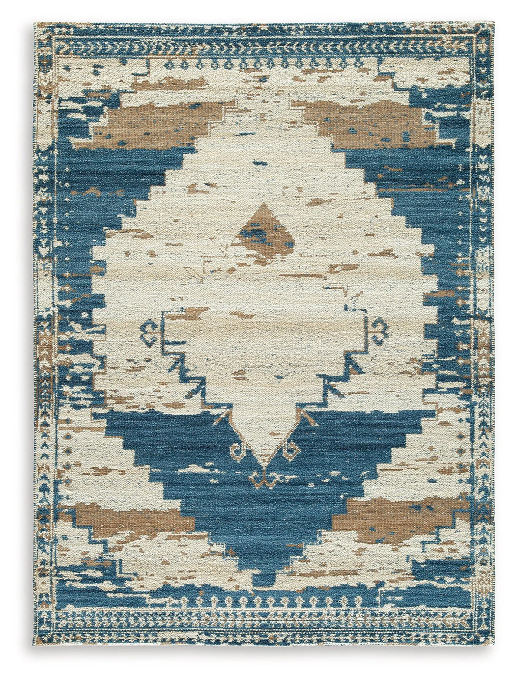 Varnler Blue/Brown/Tan Large Rug - Image 2