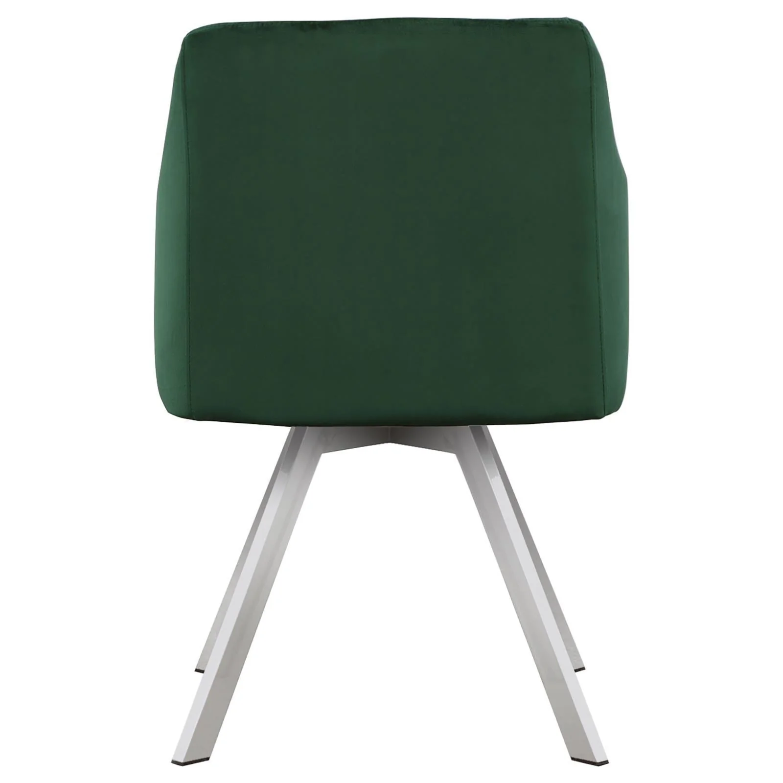 Veena Chrome/Green 5-Piece Round Dining Set with Swivel Chairs - Image 5