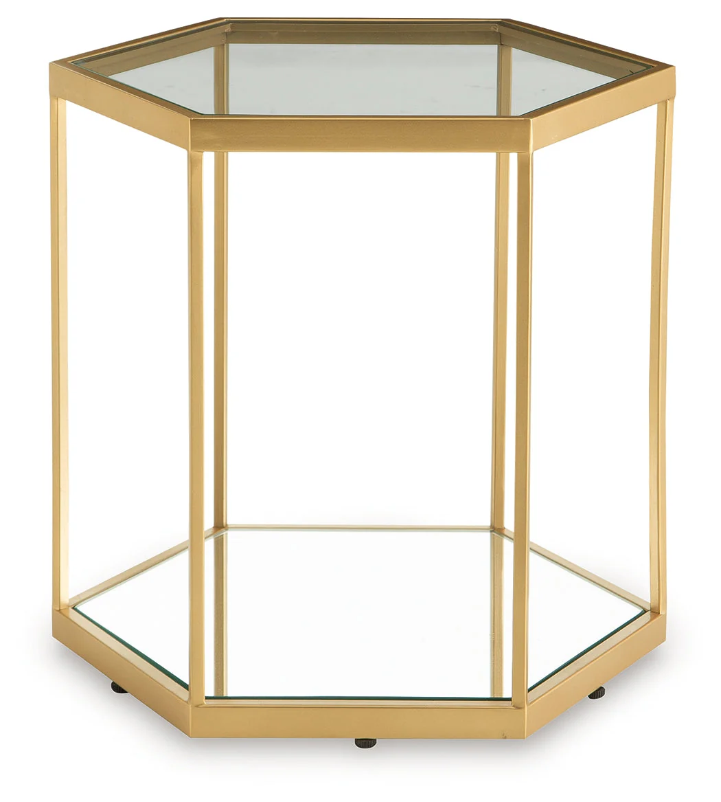 Veerwick Gold Finish Accent Coffee Table - Image 4