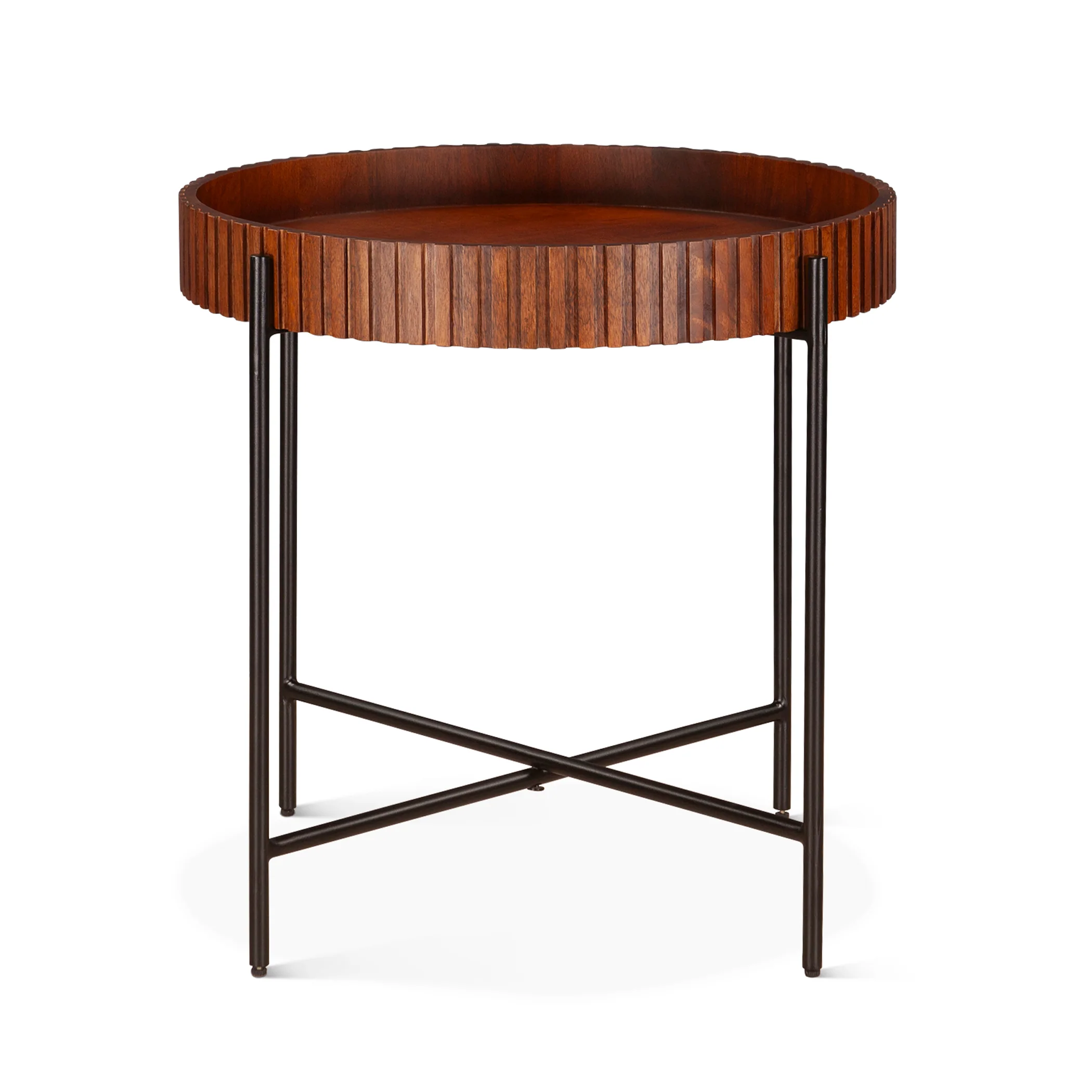 Verbania 29" Nesting Tray Tables in Pecan Brown - Image 3