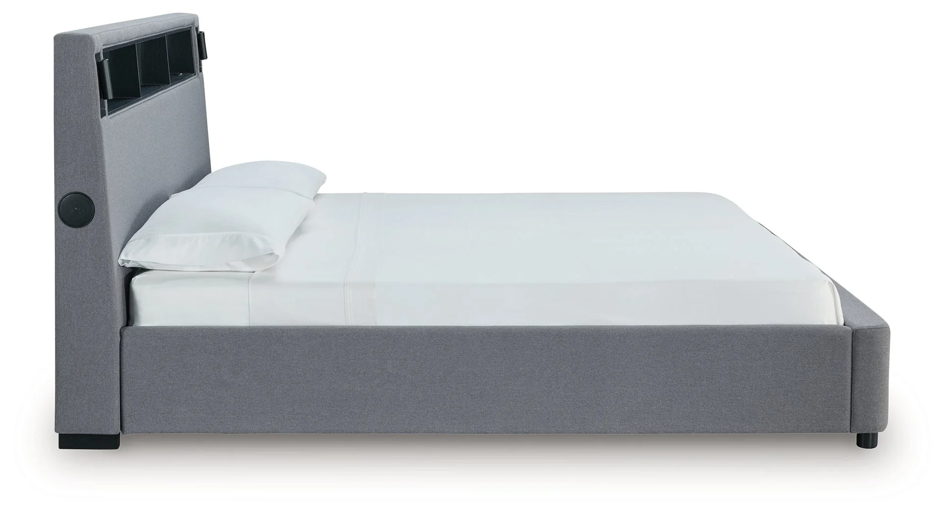 Verishaw Gray Full Upholstered Bed - Image 4