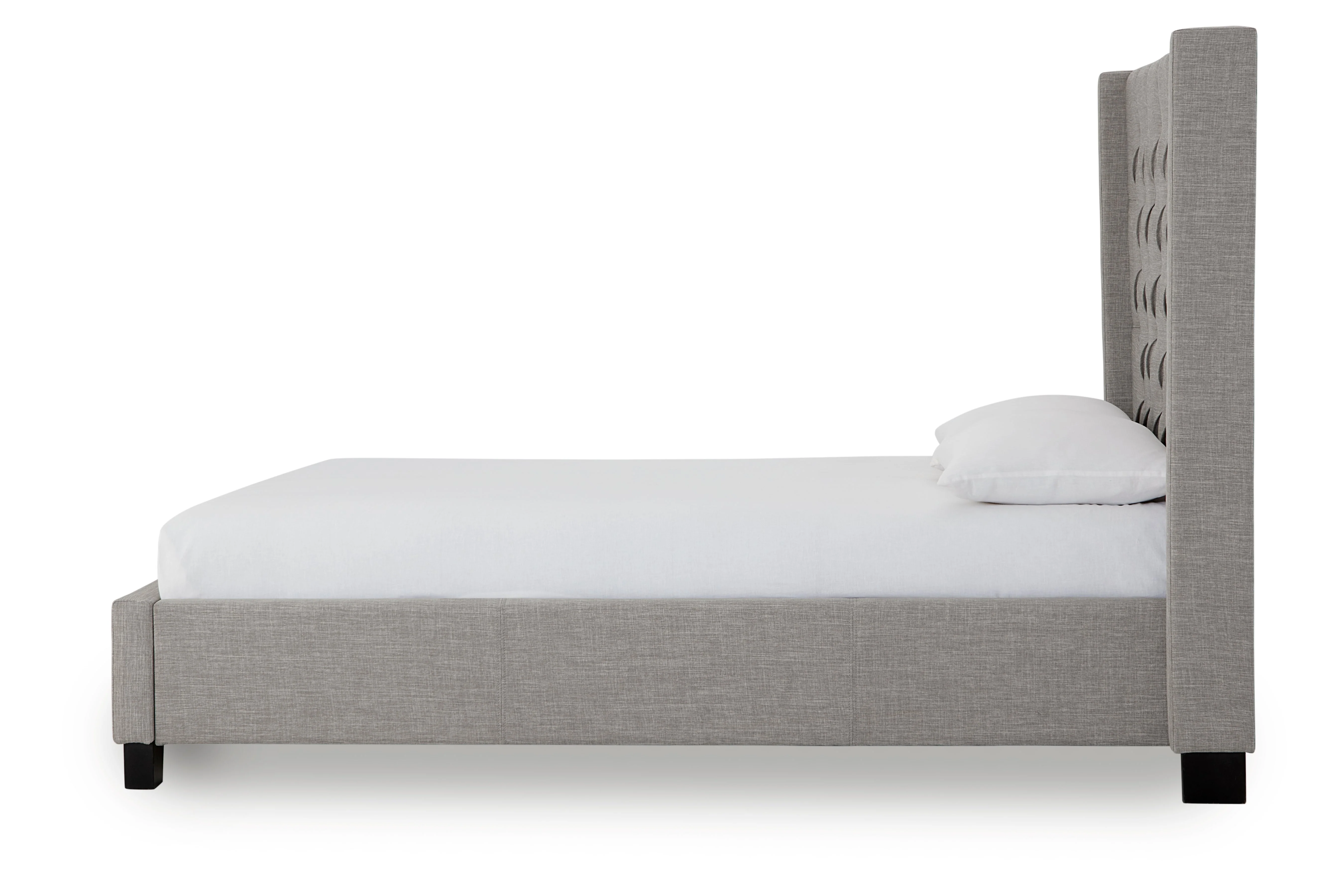 Verona Upholstered Platform Bed in Speckled Grey - Image 4