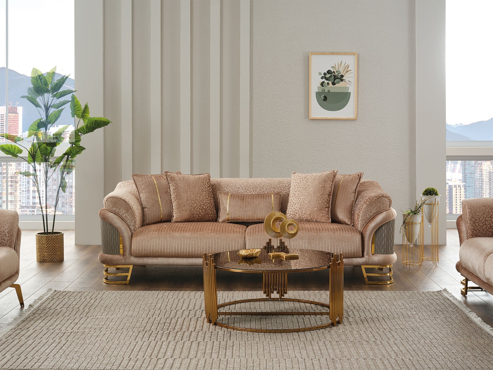 Versace Beige Stationary Sofa - Image 5