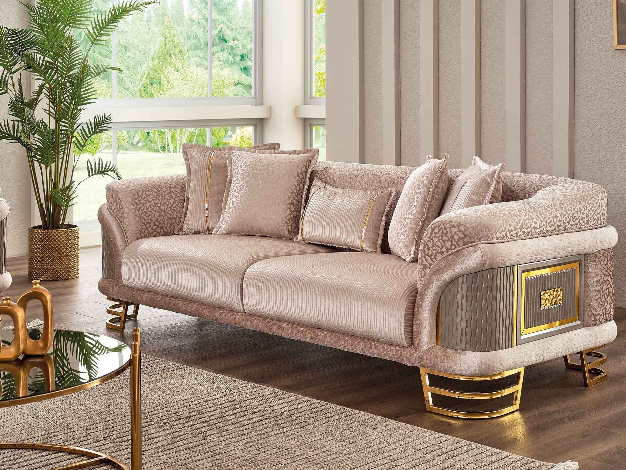 Versace Cream Stationary Sofa - Image 2