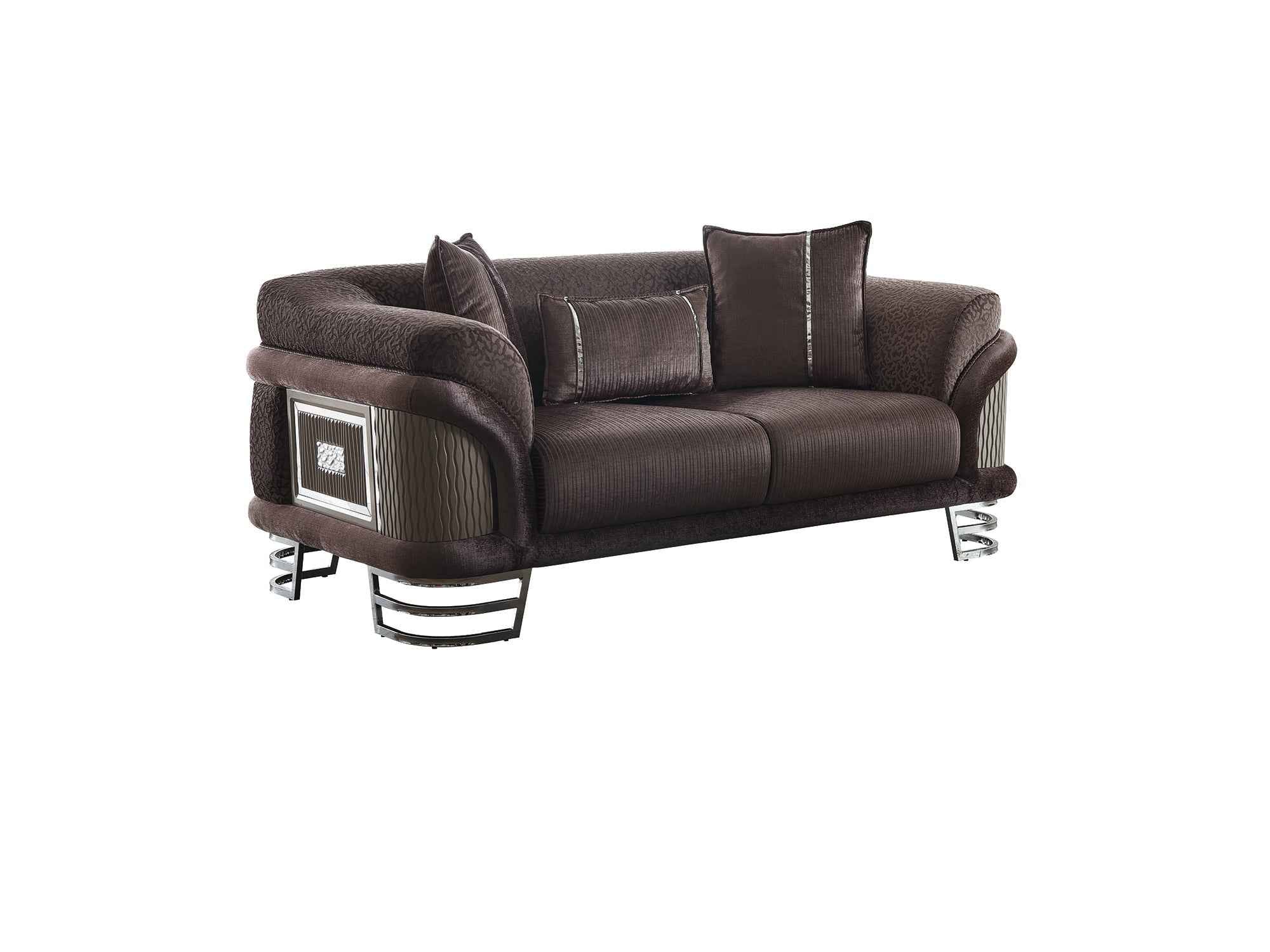 Versace Dark Grey Stationary Loveseat