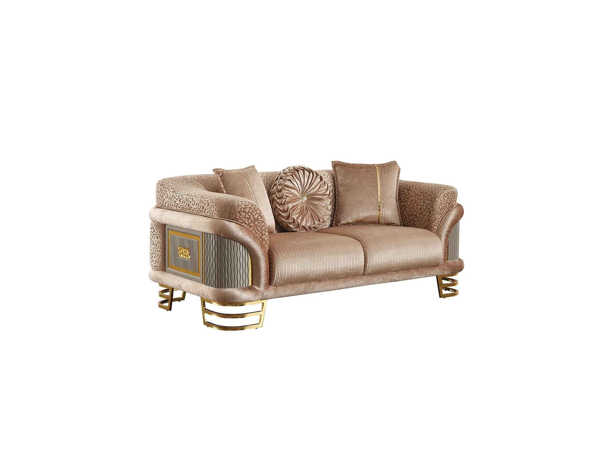 Versace Stationary Loveseat  Beige