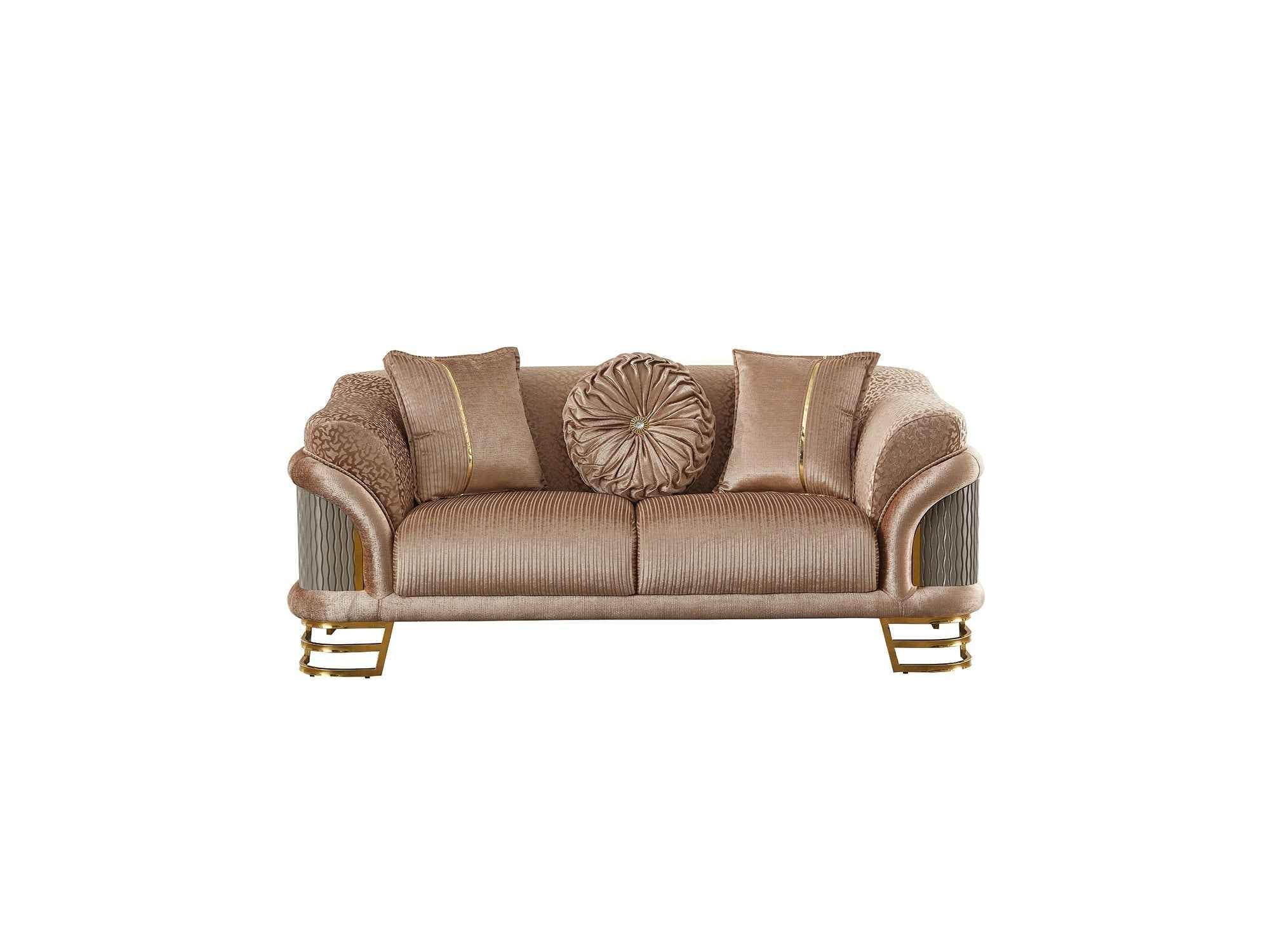 Versace Stationary Loveseat  Beige - Image 2