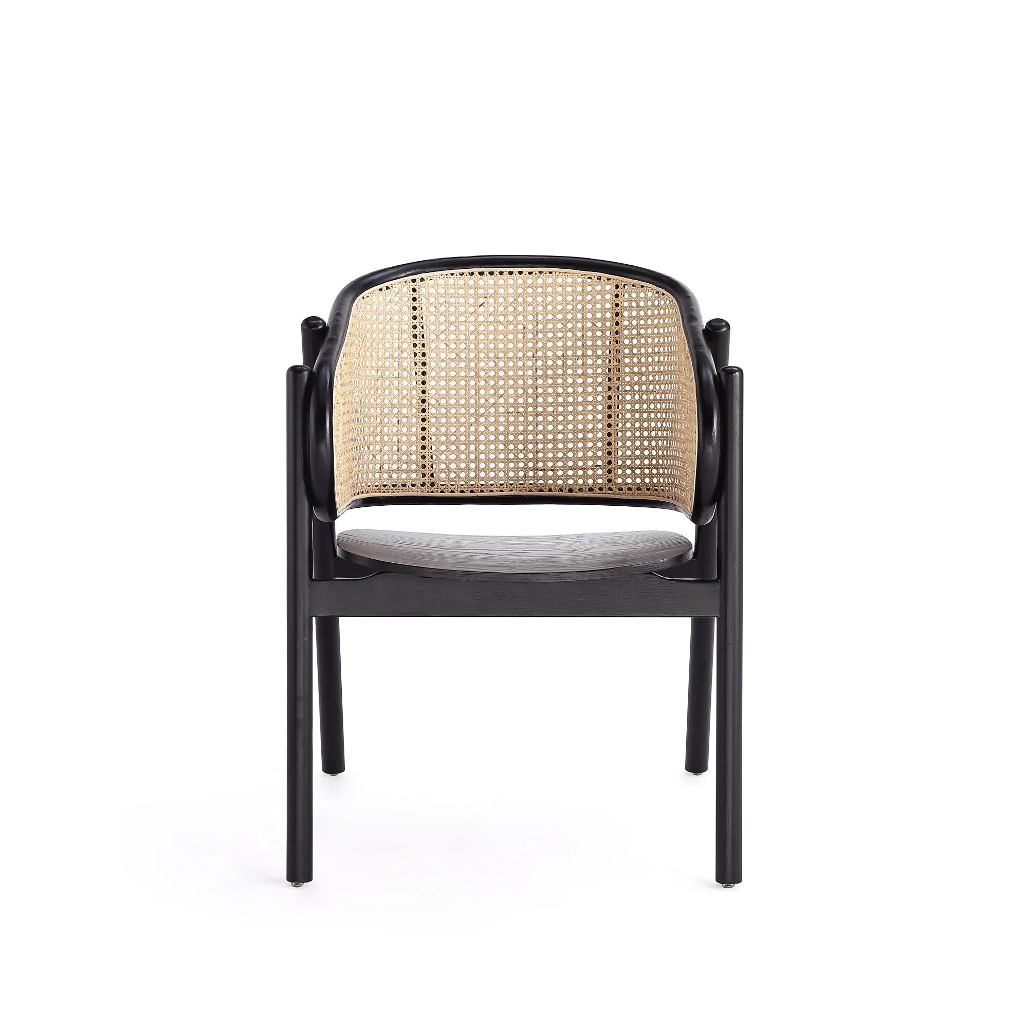 Versailles Armchair in Black and Natural Cane (set of 2) - Image 4