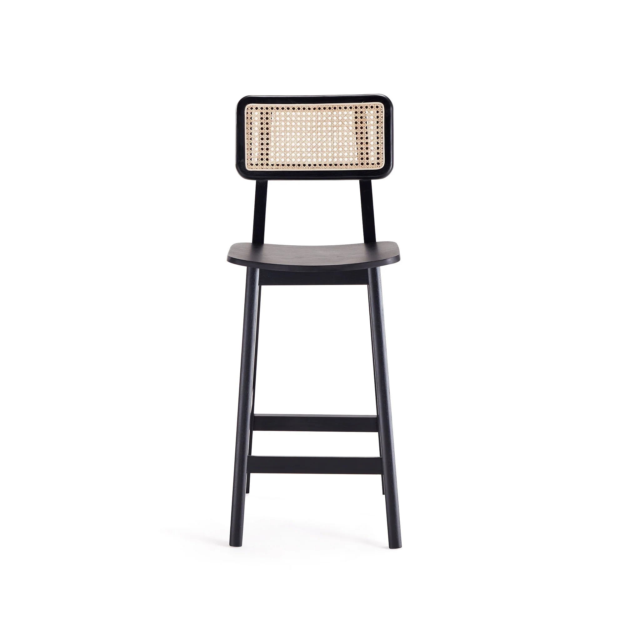 Versailles Counter Stool in Black and Natural Cane - Image 4