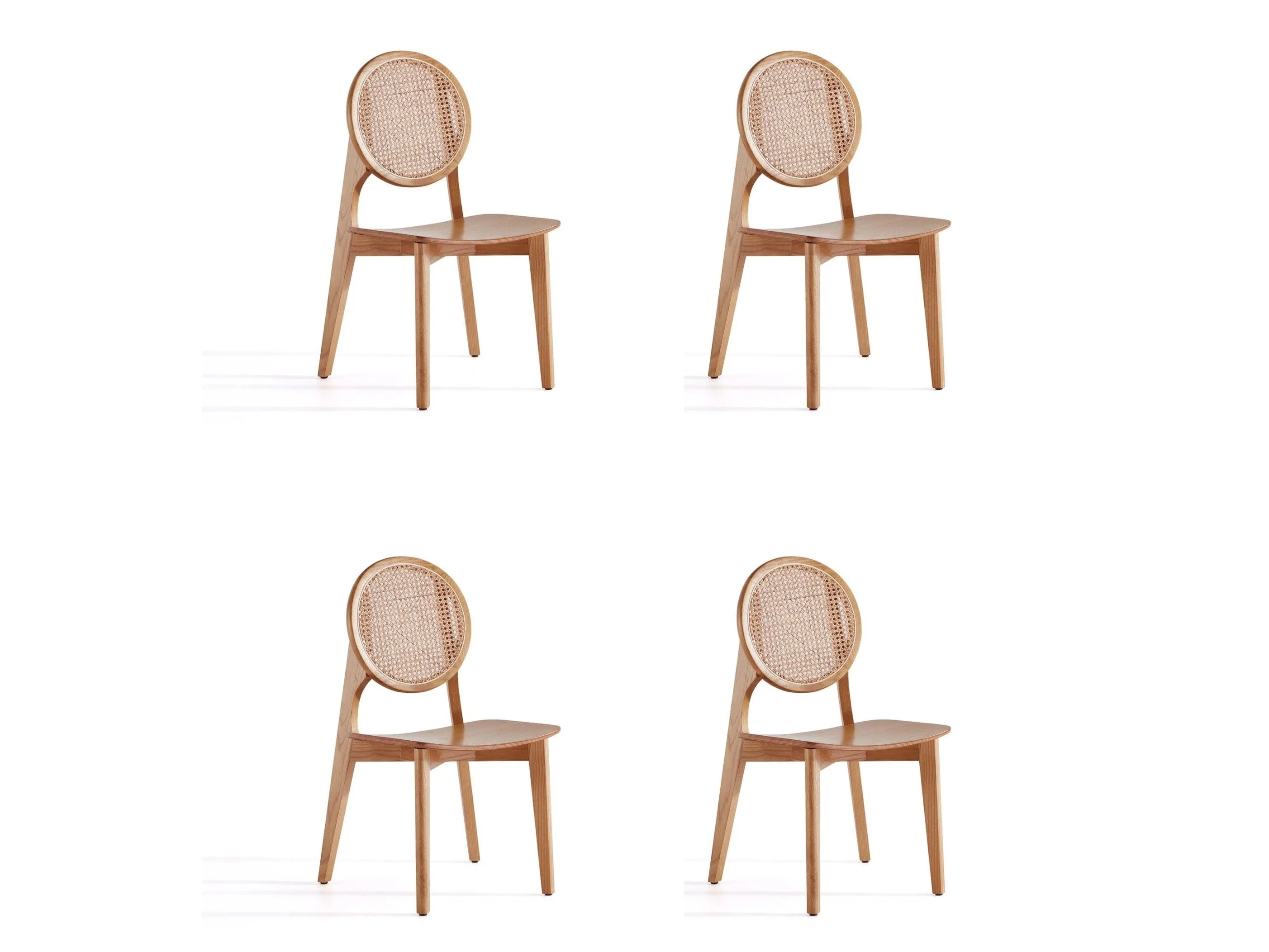Versailles Round Dining Chair in Nature Cane (set of 4)