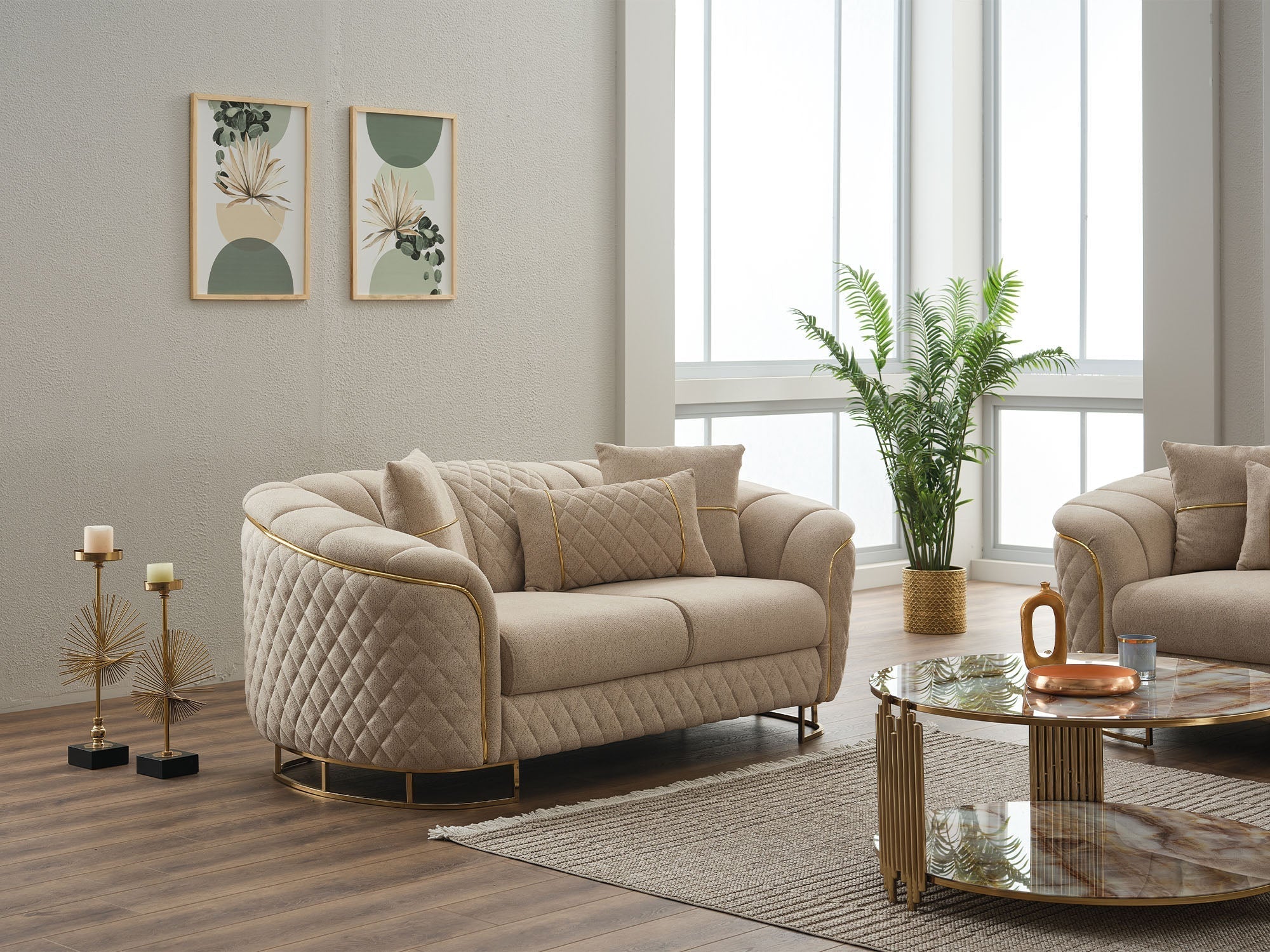 Victoria Cream 3-pieces Living Room Set - Image 12