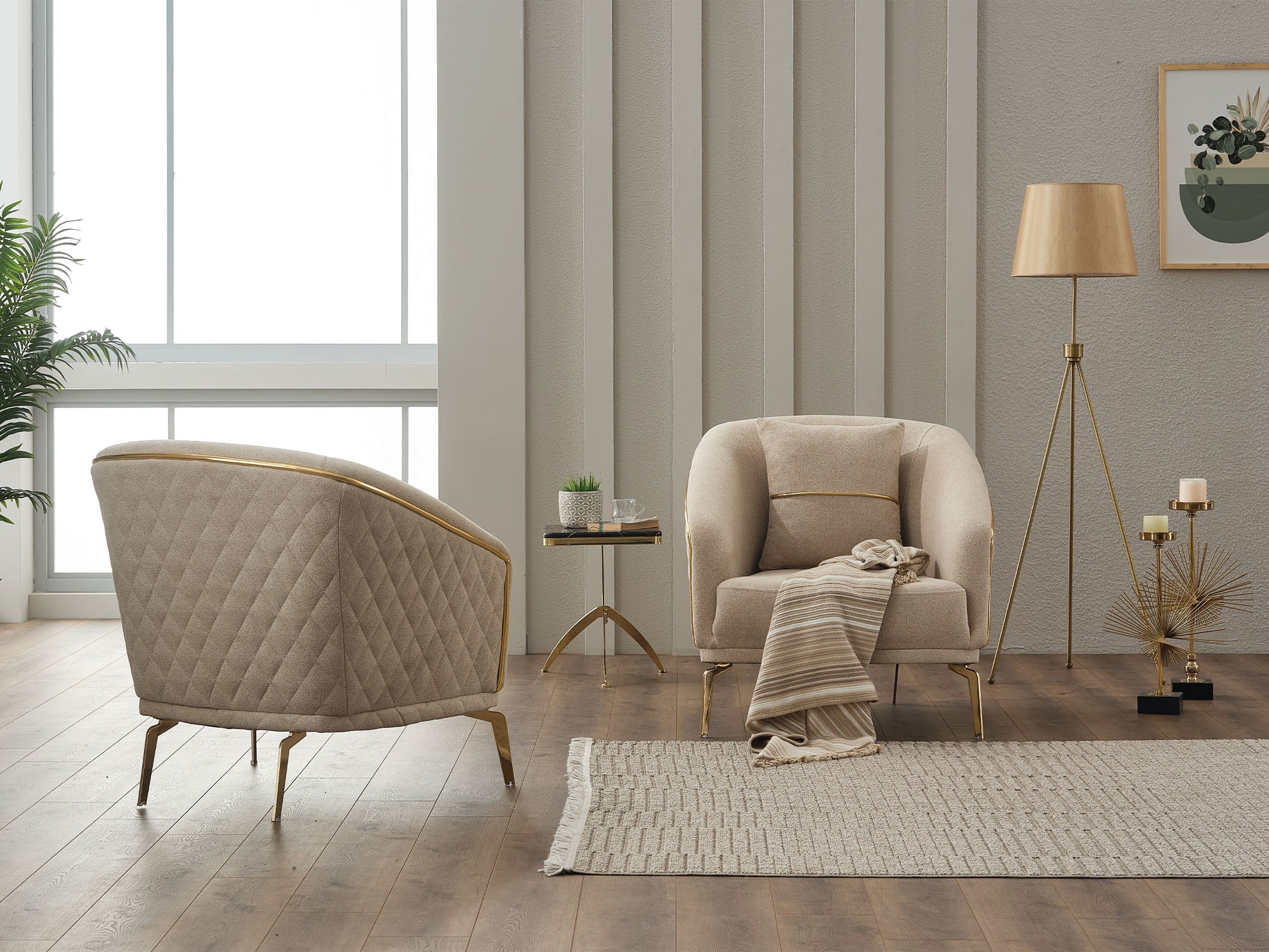 Victoria Cream 3-pieces Living Room Set - Image 20